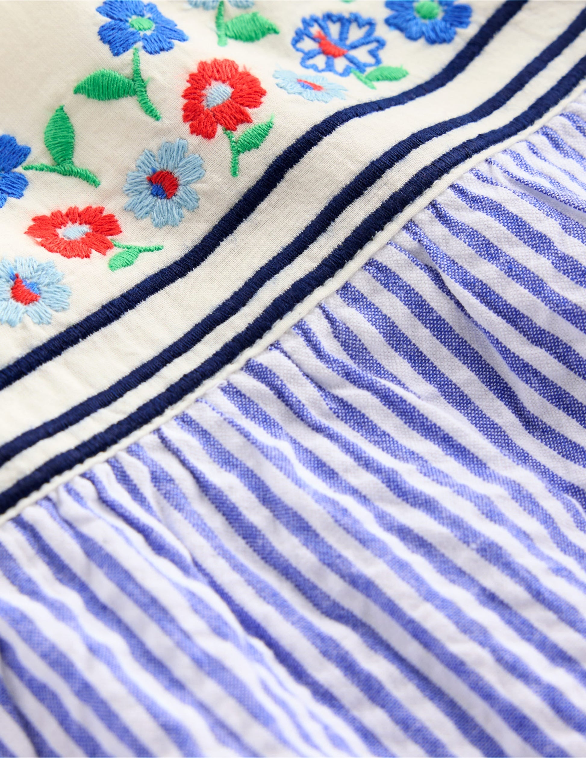 Puff Sleeve Sailors Top-Peacock Plume / Ivory Stripe-4