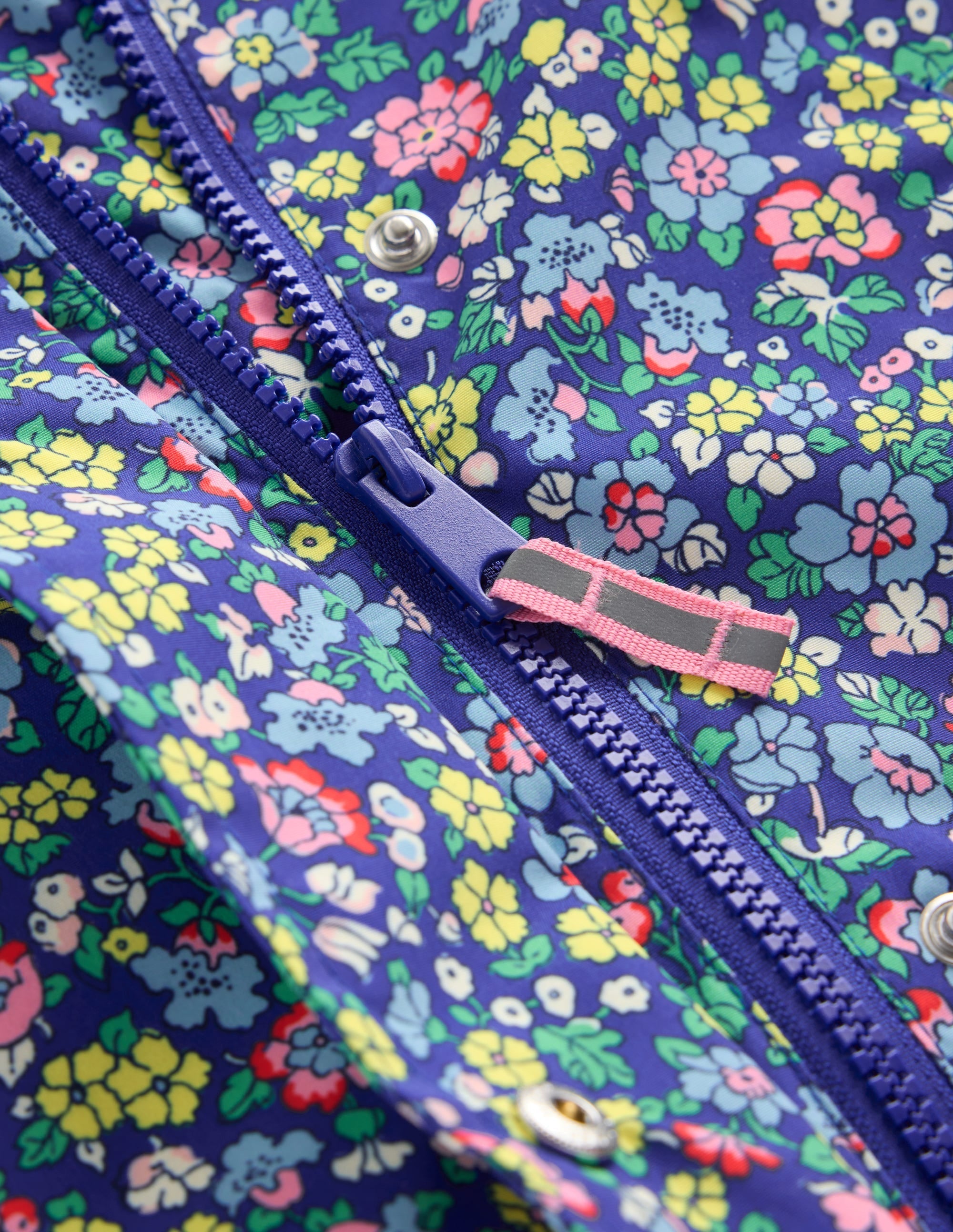 Waterproof Fisherman's Jacket-Sapphire Blue Nautical Floral - Image 4
