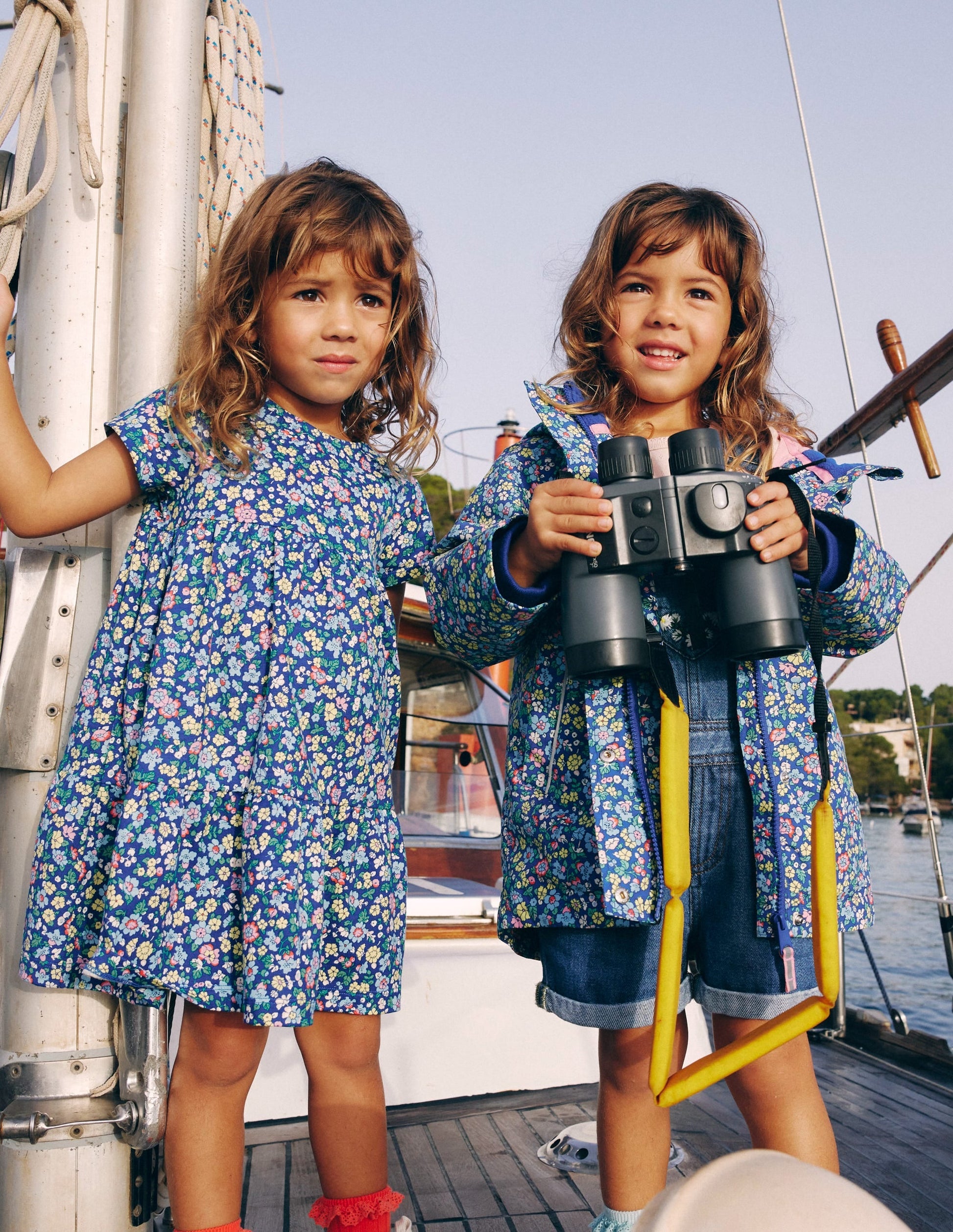 Waterproof Fisherman's Jacket-Sapphire Blue Nautical Floral-7