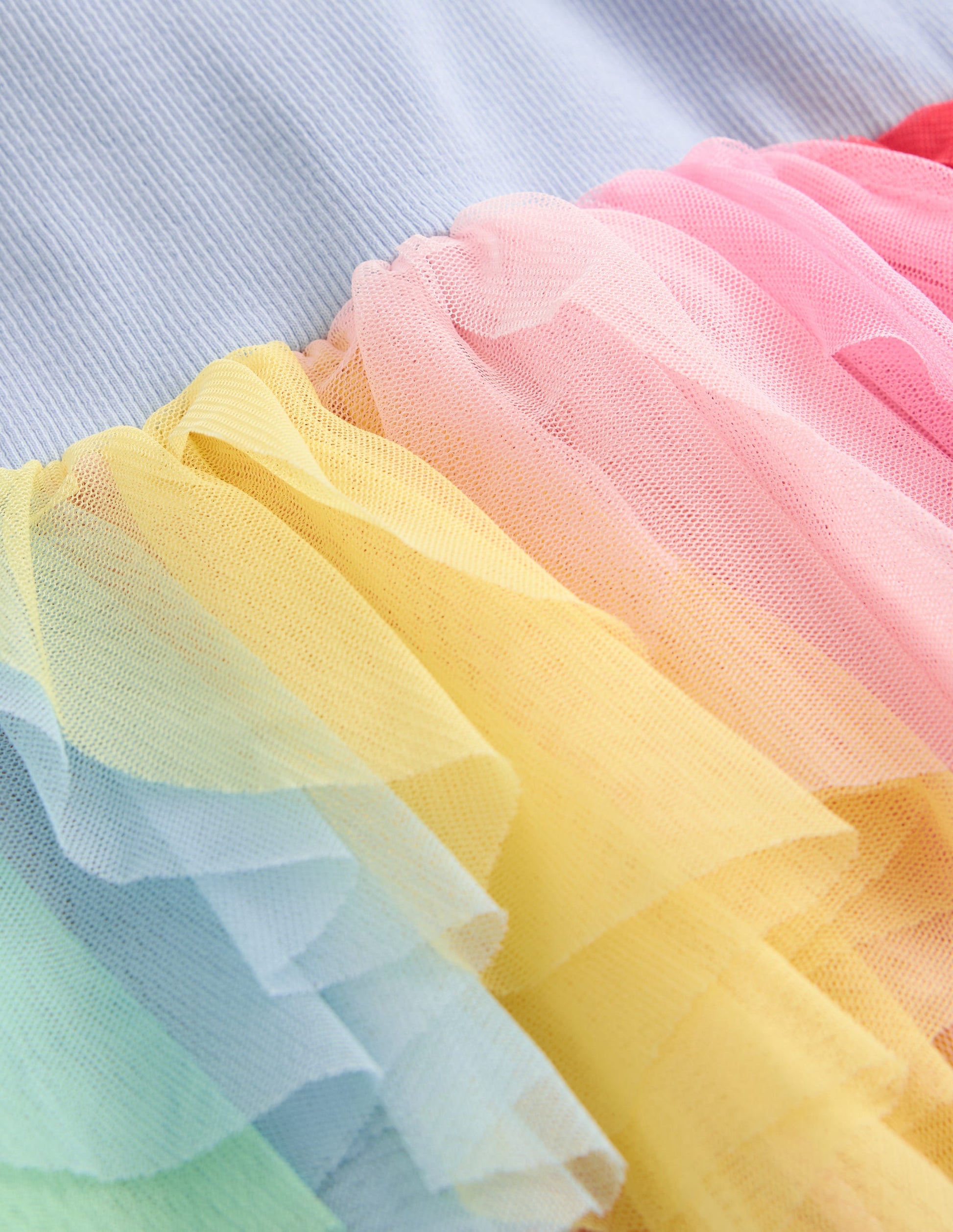 Jersey Tulle Mix Dress-Misty Blue Rainbow-3