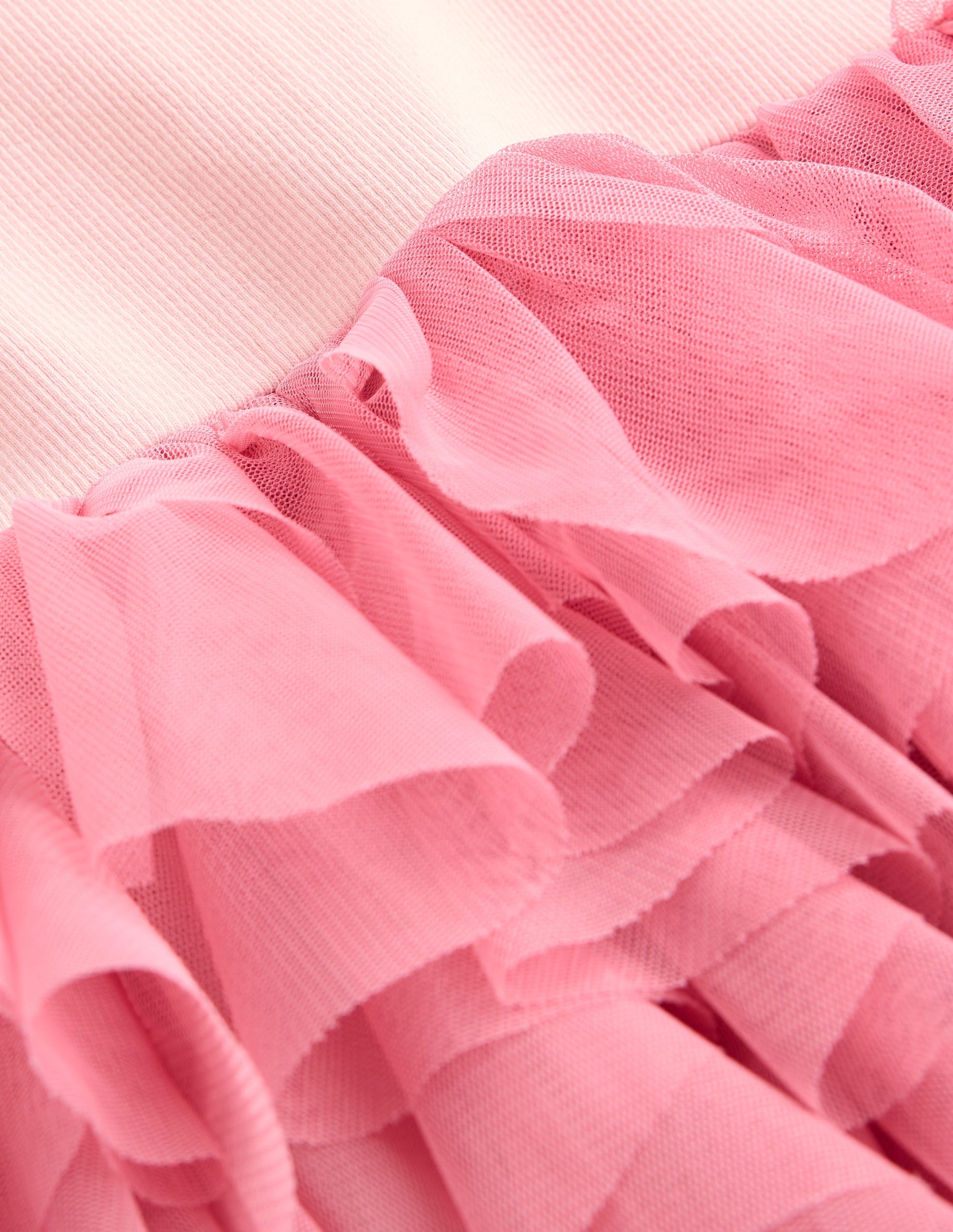 Jersey Tulle Mix Dress-Chalk Pink-3