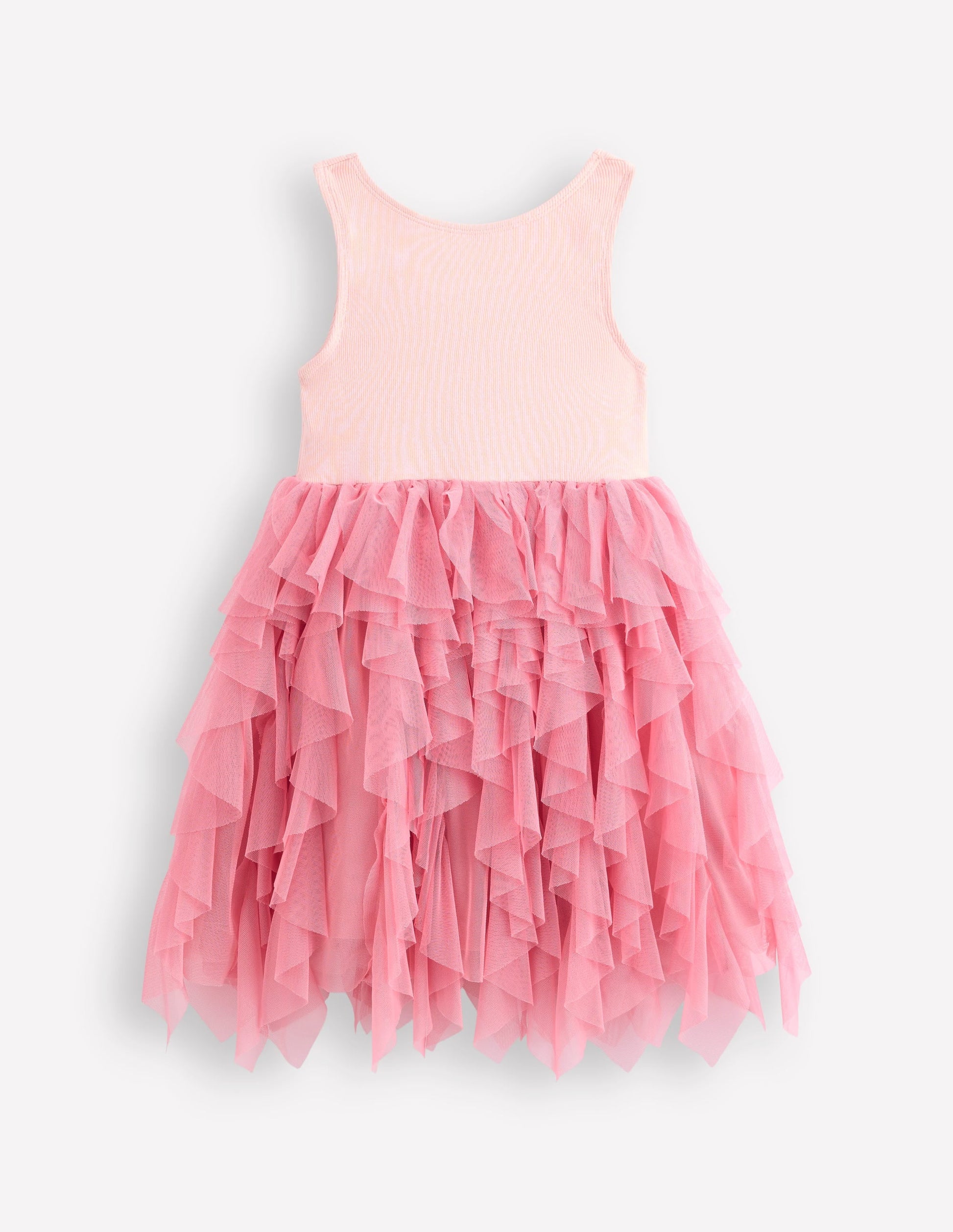 Jersey Tulle Mix Dress-Chalk Pink-1