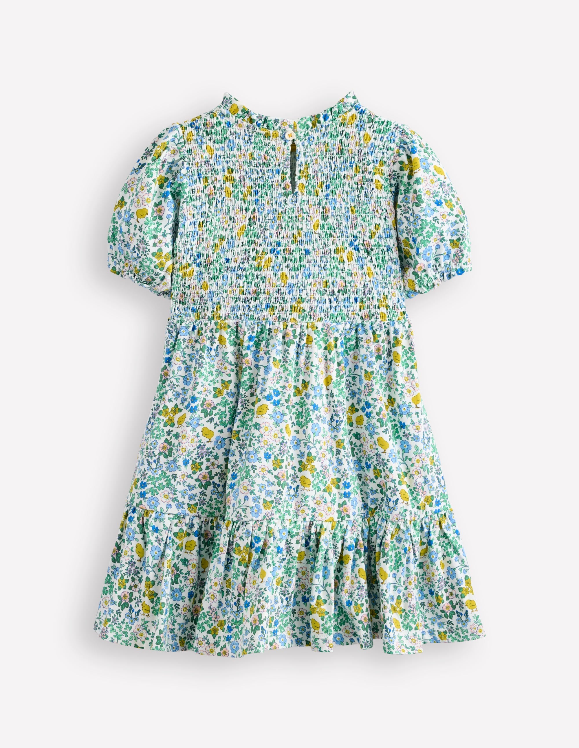 Aurora Shirred Twirly Dress-Vanilla White Chick Floral - Image 2