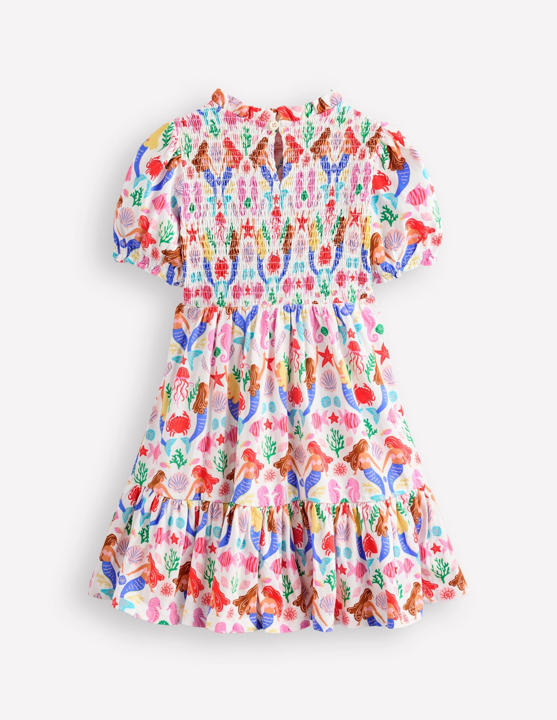 Aurora Shirred Twirly Dress-Ivory Mermaids-2