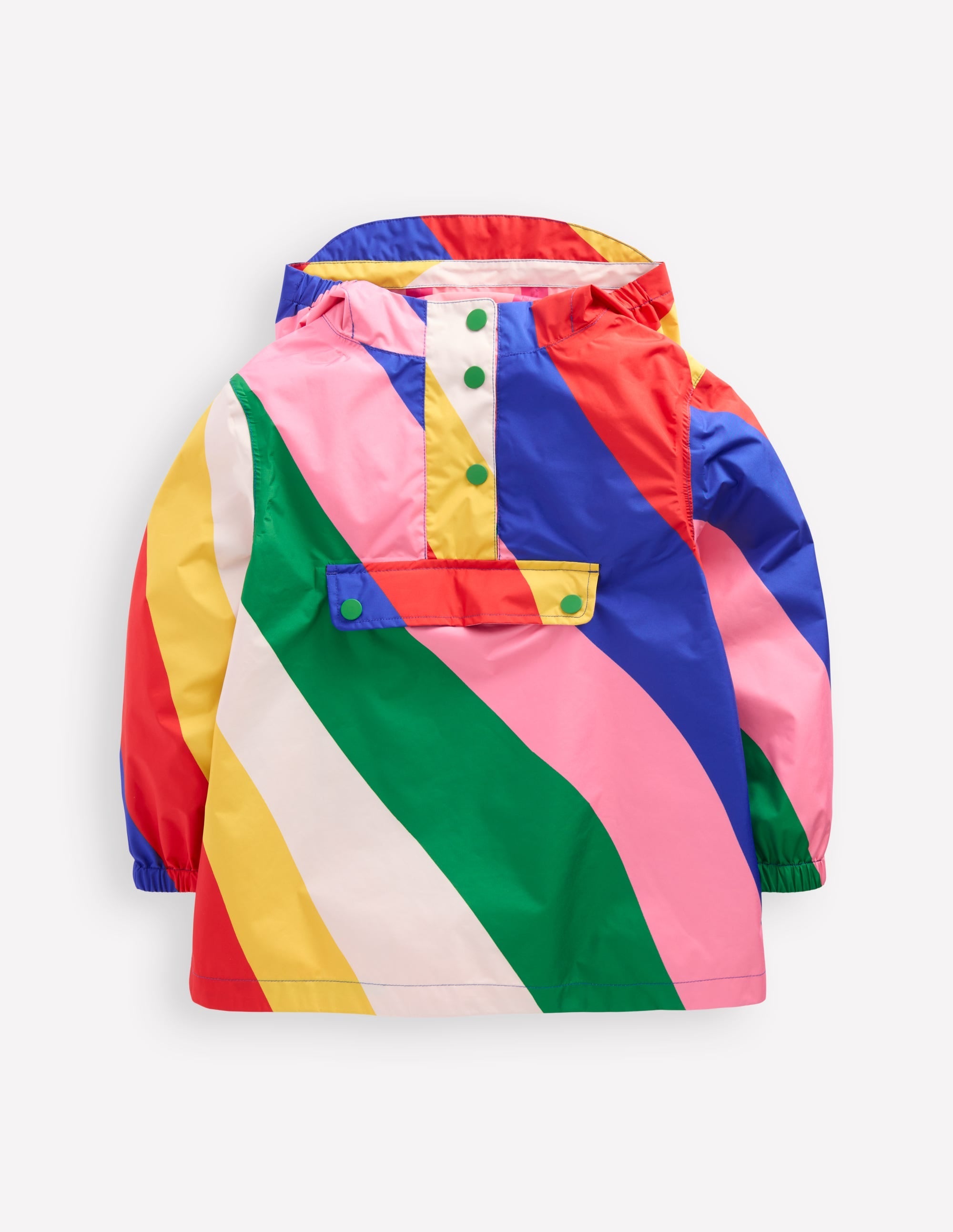 Pop Over Rain Jacket-Multi Rainbow Swirl - Image 1