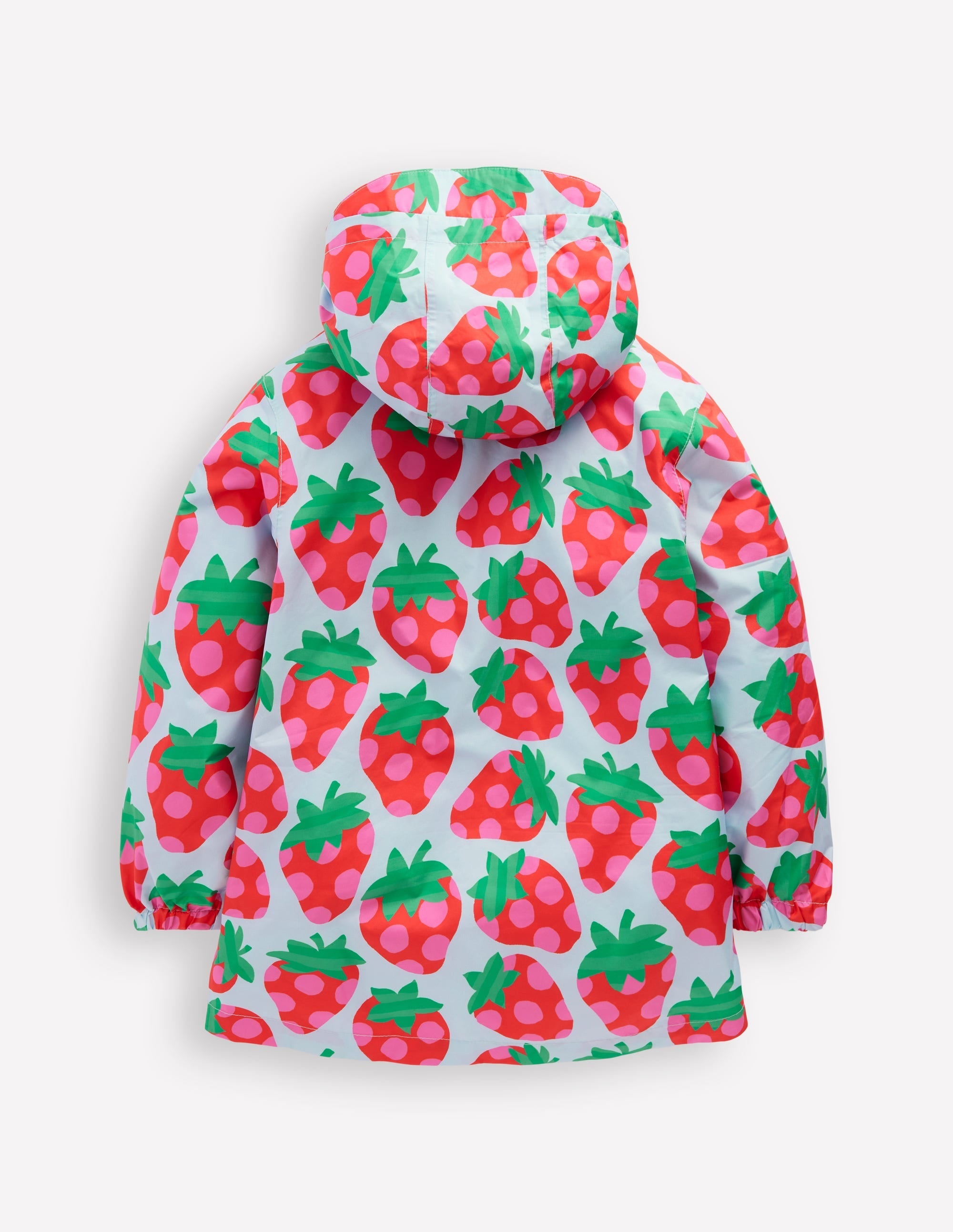 Pop Over Rain Jacket-Misty Blue Strawberry - Image 2