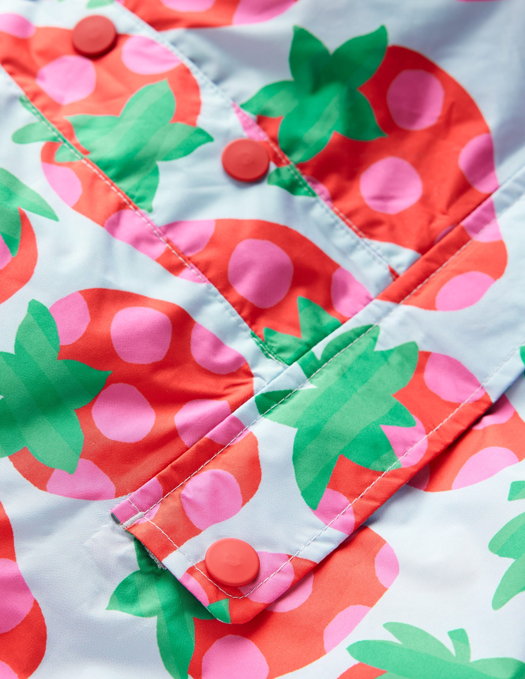 Pop Over Rain Jacket-Misty Blue Strawberry - Image 3
