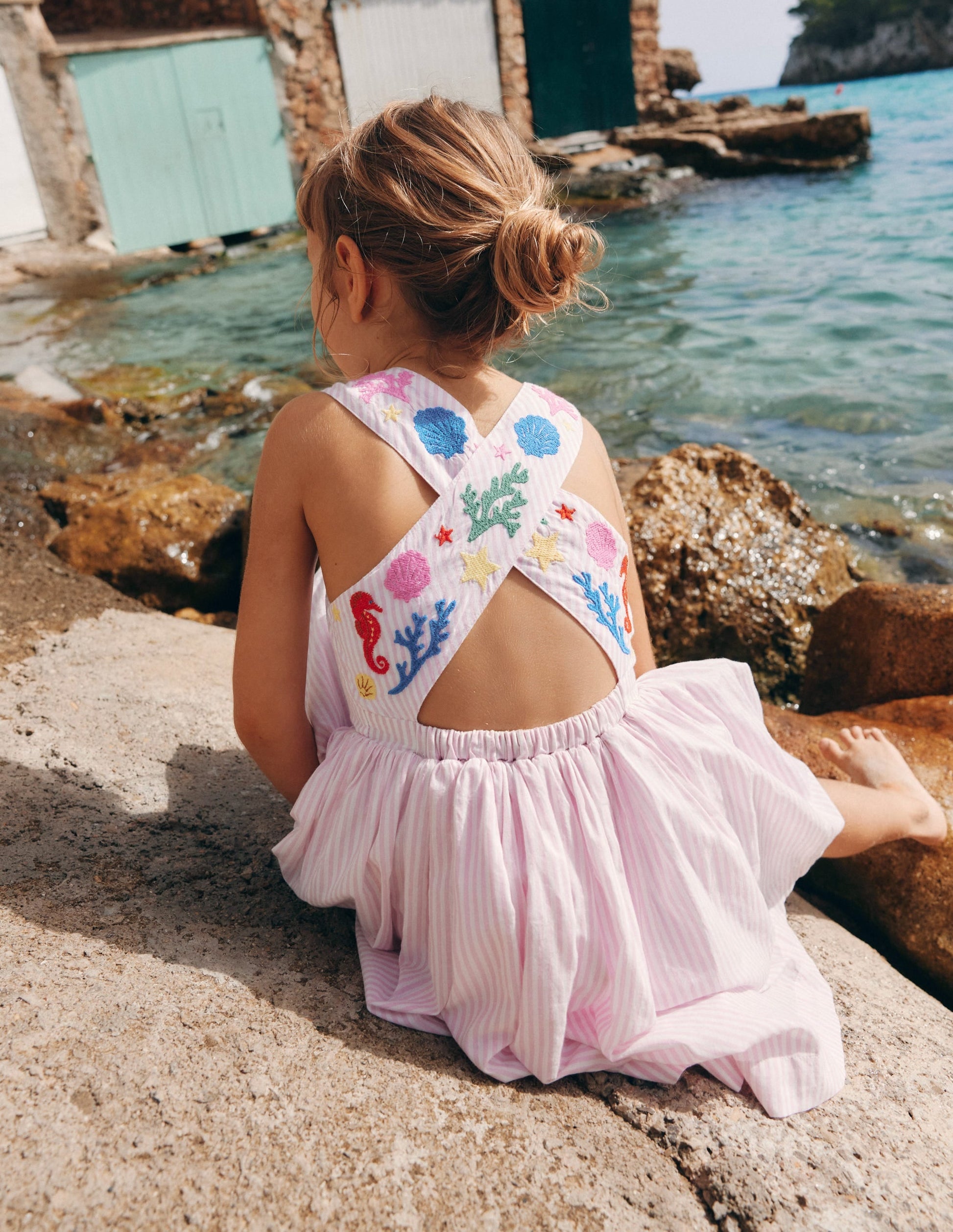 Harper Cross-Back Dress-Pink Mermaid-5
