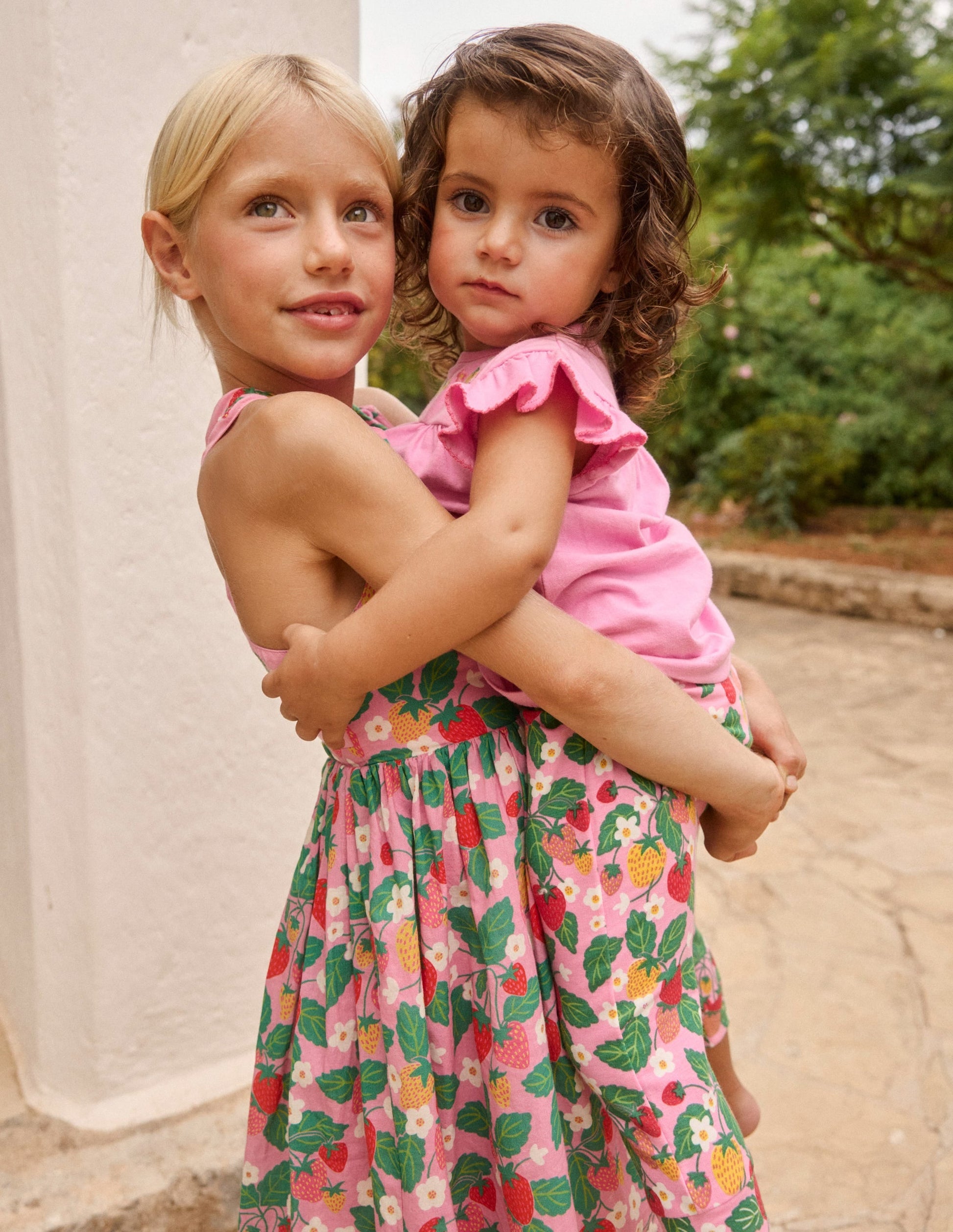 Harper Cross-Back Dress-Cosmos Pink Strawberry Patch-6