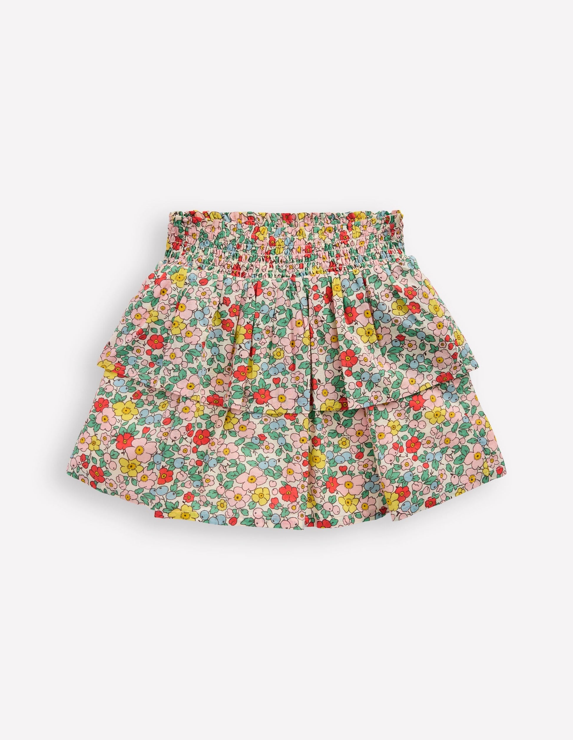 Tiered Woven Skirt-Ivory Apple Blossom-1