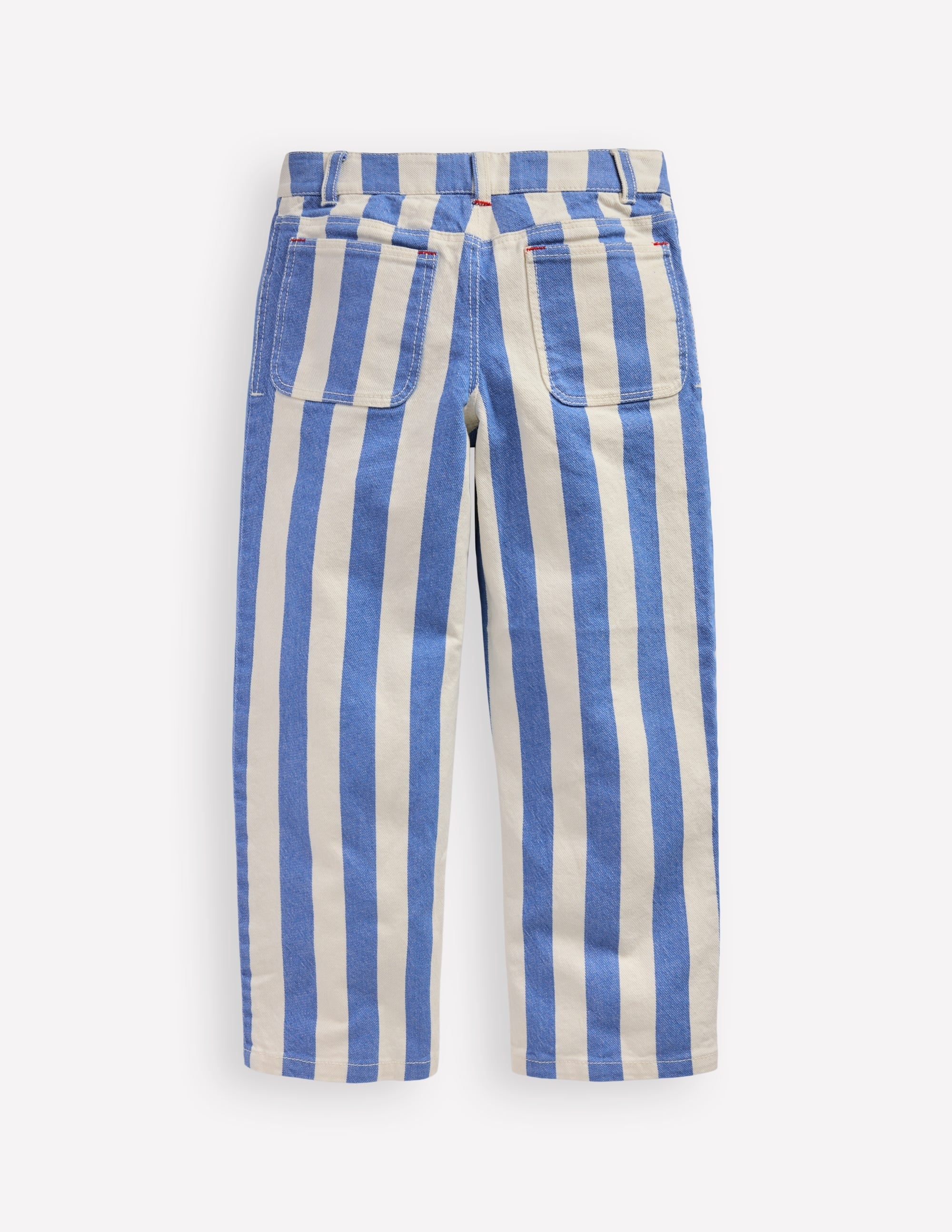 Patch Pocket Trouser-Peacock Plume Blue/ Ivory - Image 2