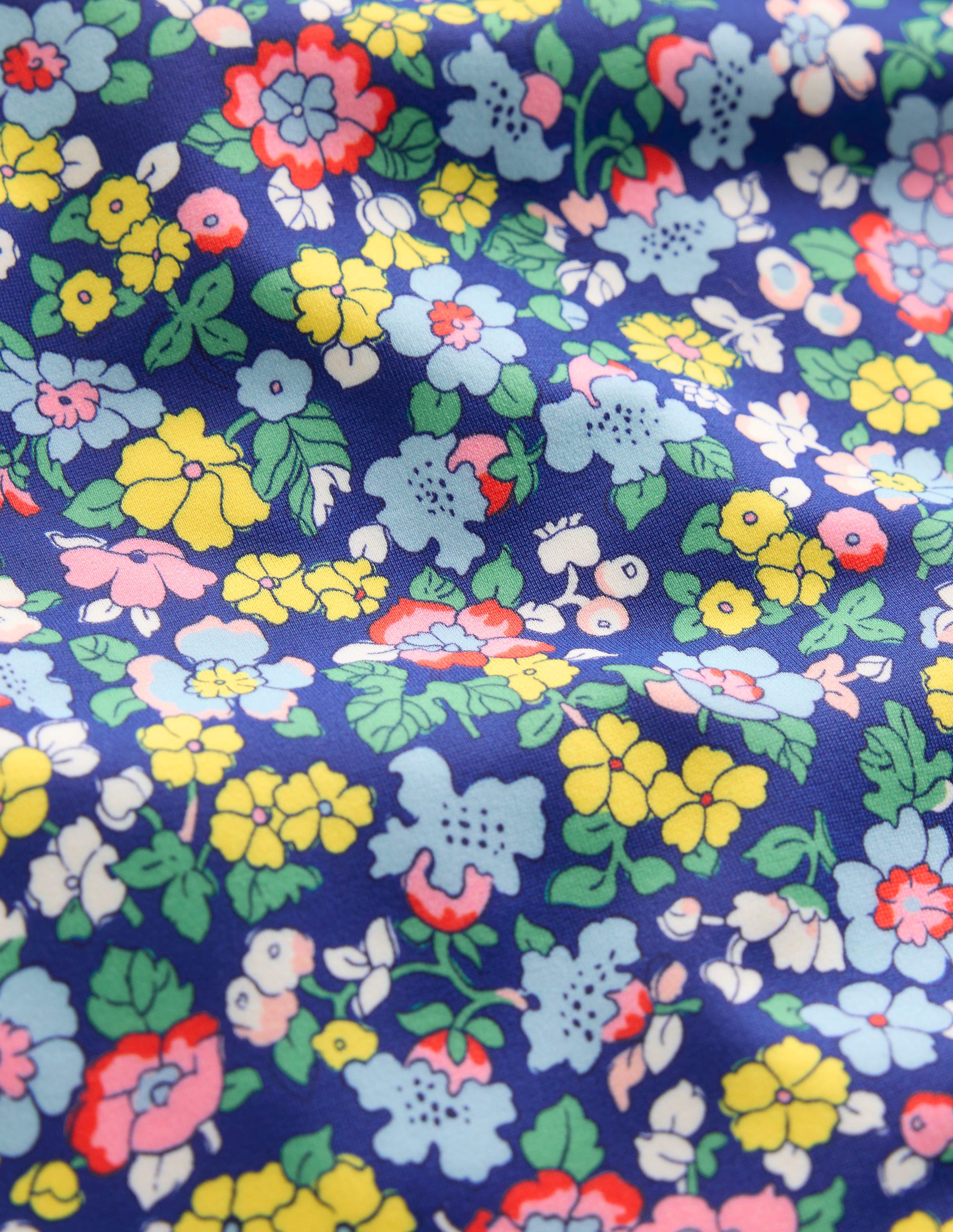 Cross-Back Printed Swimsuit-Sapphire Blue Nautical Floral - Image 3
