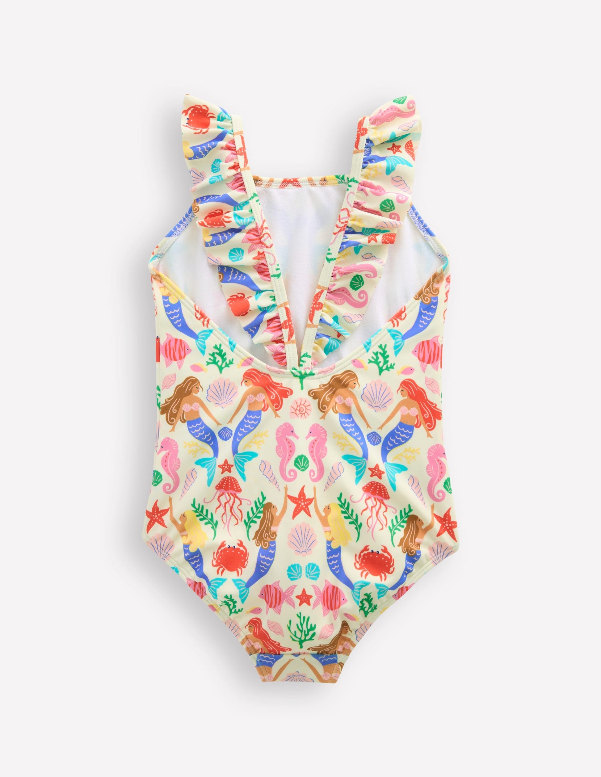 Hallie Frill Strap Swimsuit-Ivory Mermaid-3