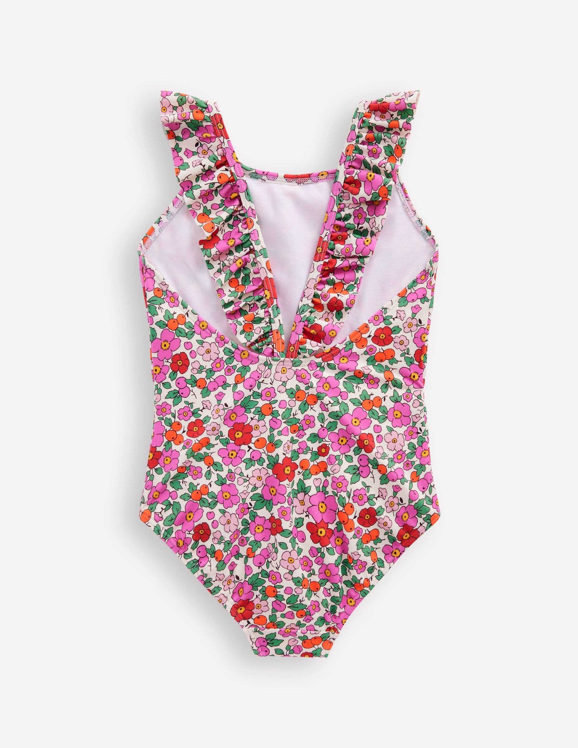 Hallie Frill Strap Swimsuit-PInk Apple Blossom Floral-2