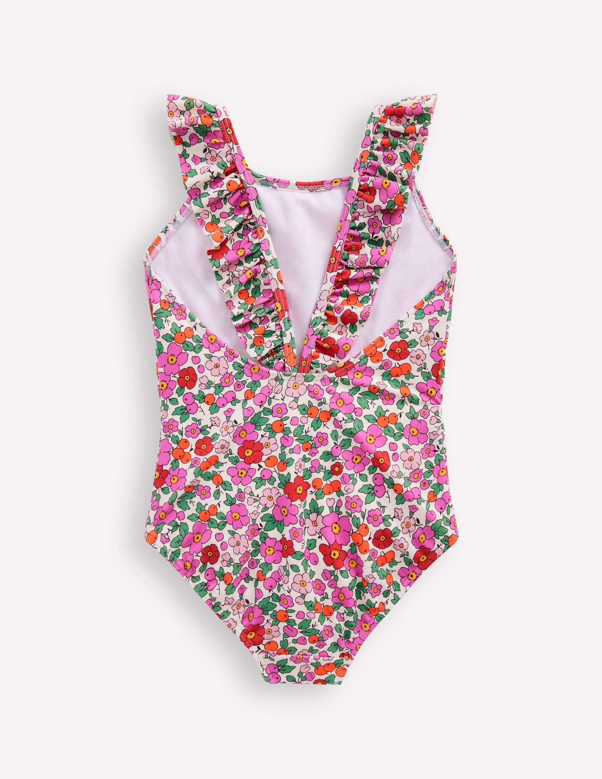 Hallie Frill Strap Swimsuit-PInk Apple Blossom Floral - Image 2