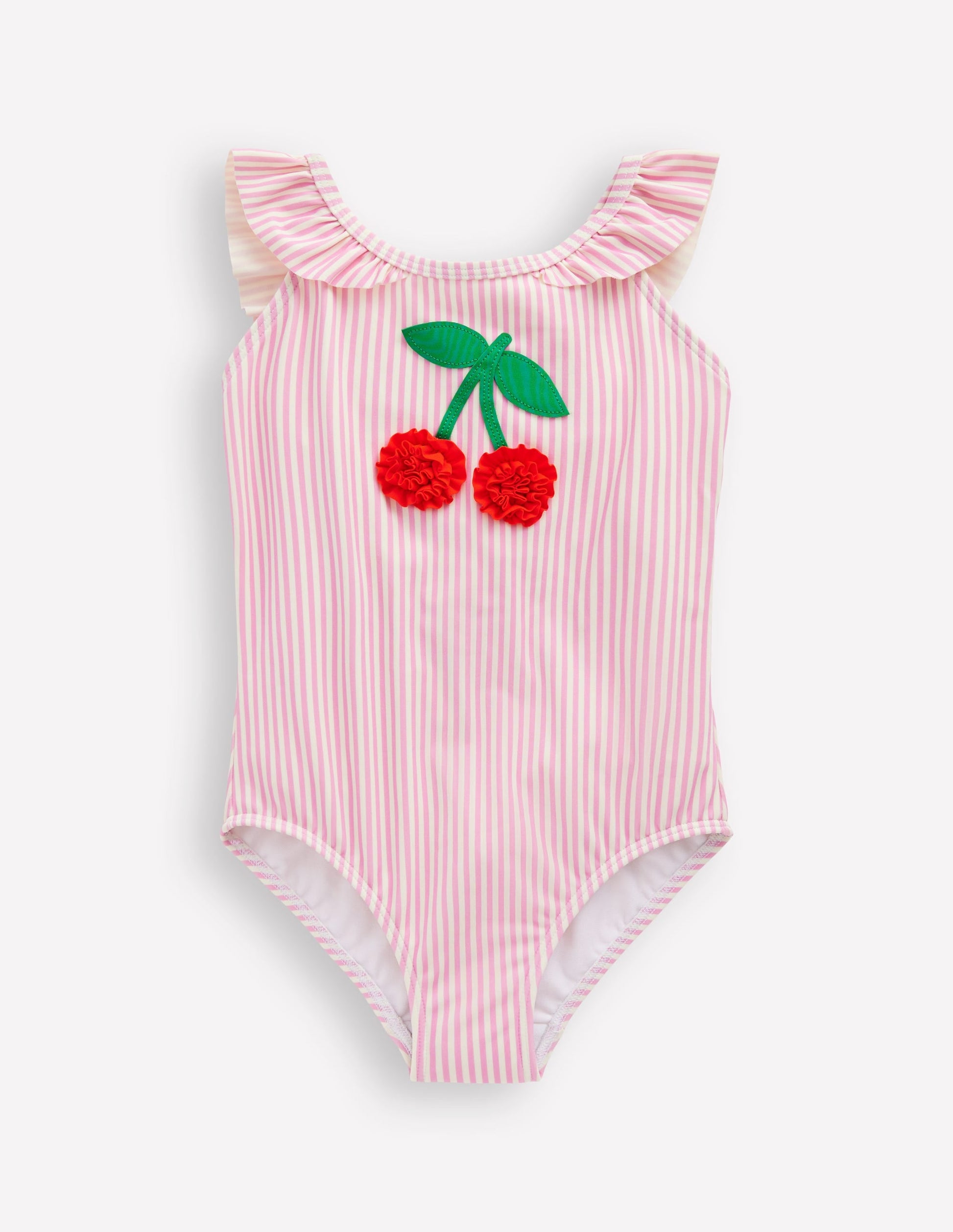 Hallie Frill Strap Swimsuit-Cosmos Pink Cherry-1