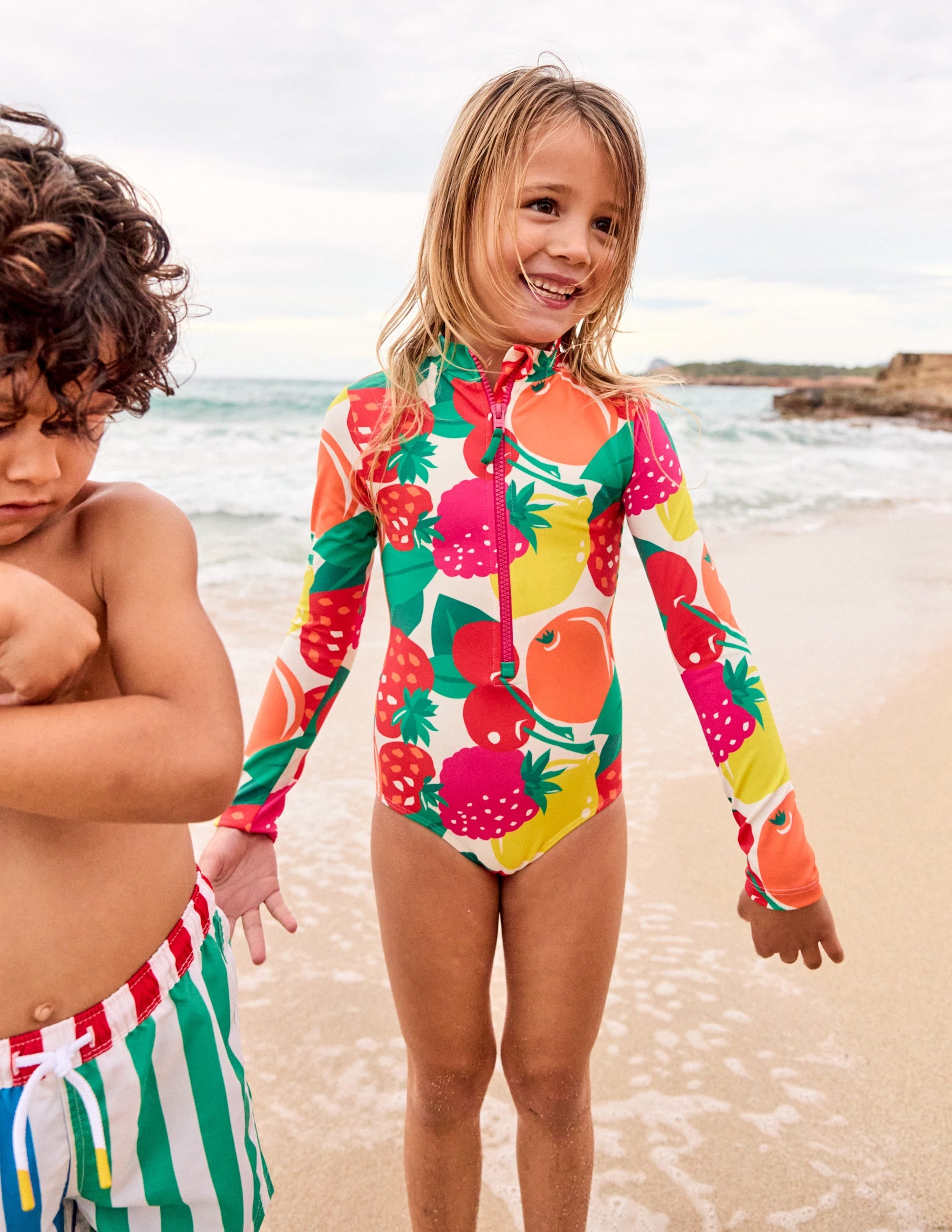 Long-Sleeved Swimsuit-Multi Giant Fruit - Image 1