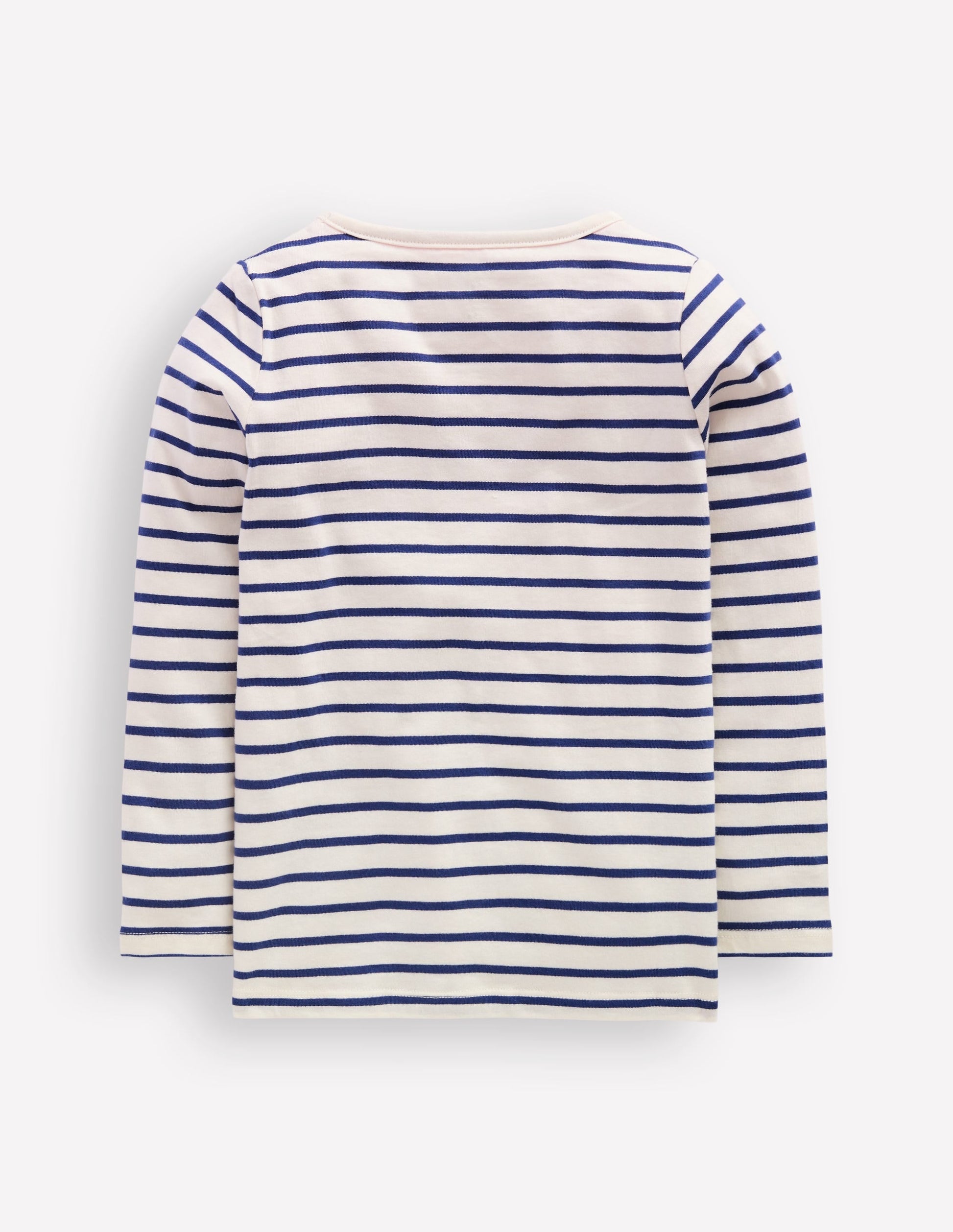 Long Sleeve Boucle T-shirt-Starboard Blue / Ivory Bows-2