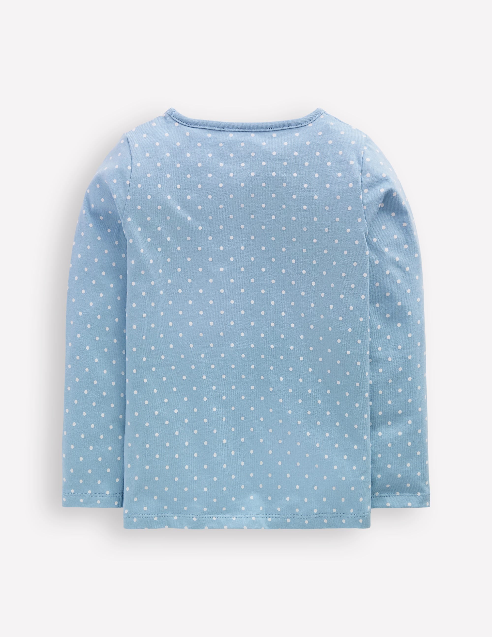 Long Sleeve Boucle T-shirt-Glacier Blue Spot Easter - Image 2