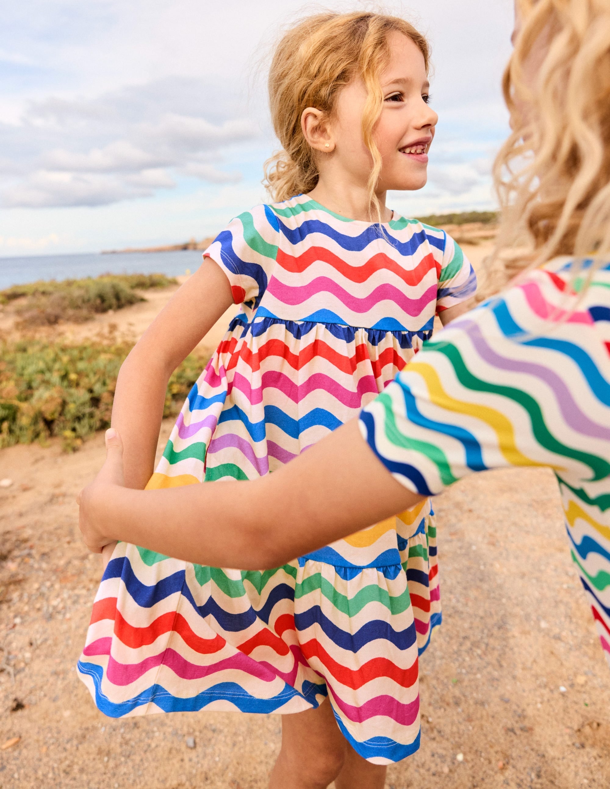Ariel Twirly Jersey Dress-Multi Wave - Image 7