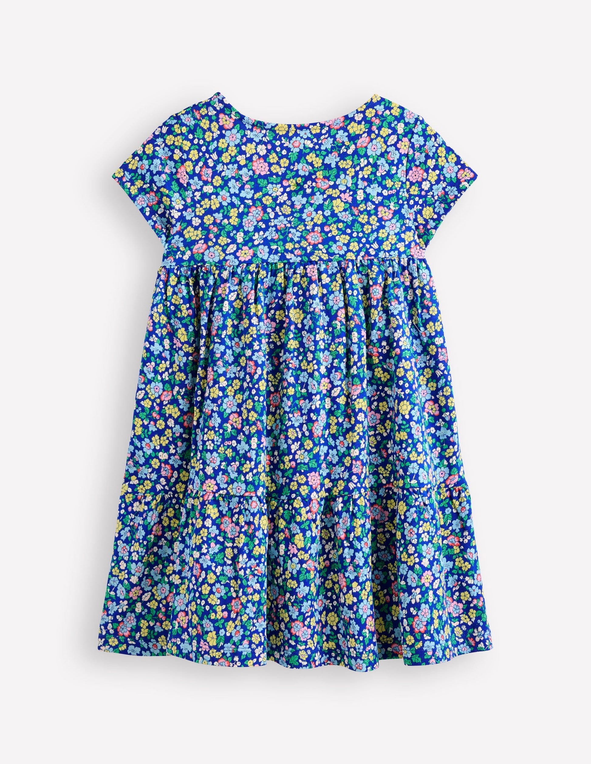 Ariel Twirly Jersey Dress-Sapphire Blue Nautical Floral-3