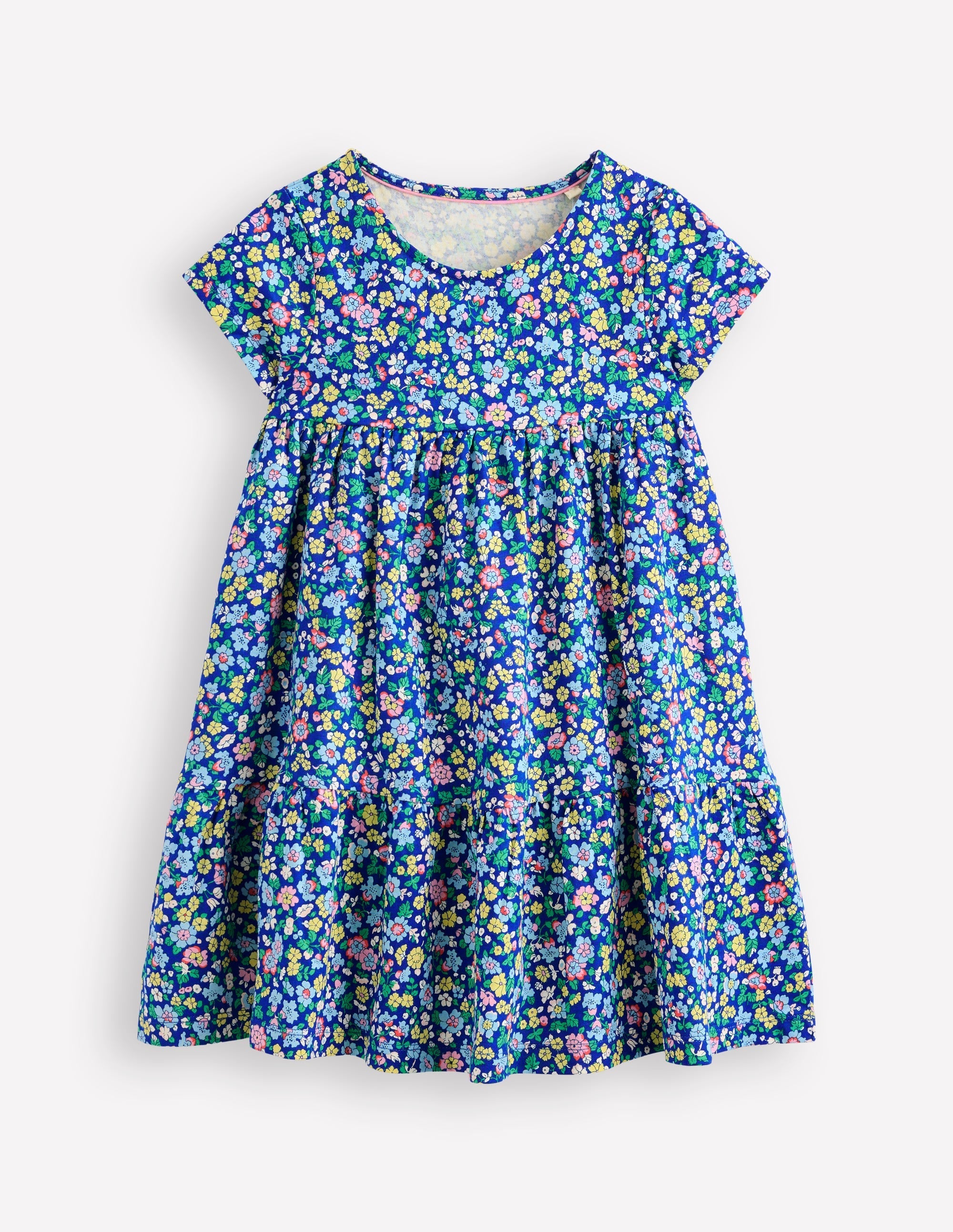 Ariel Twirly Jersey Dress-Sapphire Blue Nautical Floral - Image 2