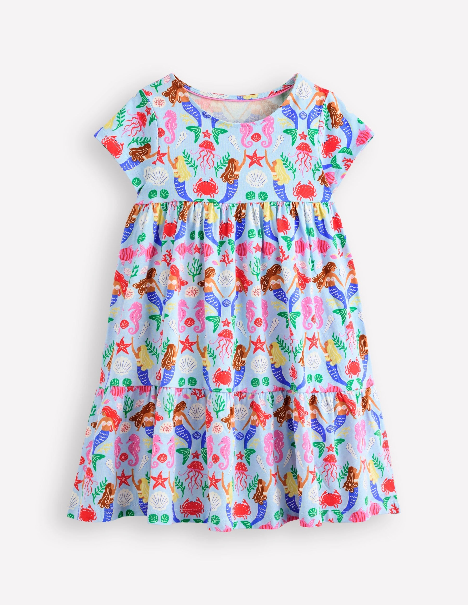 Ariel Twirly Jersey Dress-Pale Blue Mermaids-2