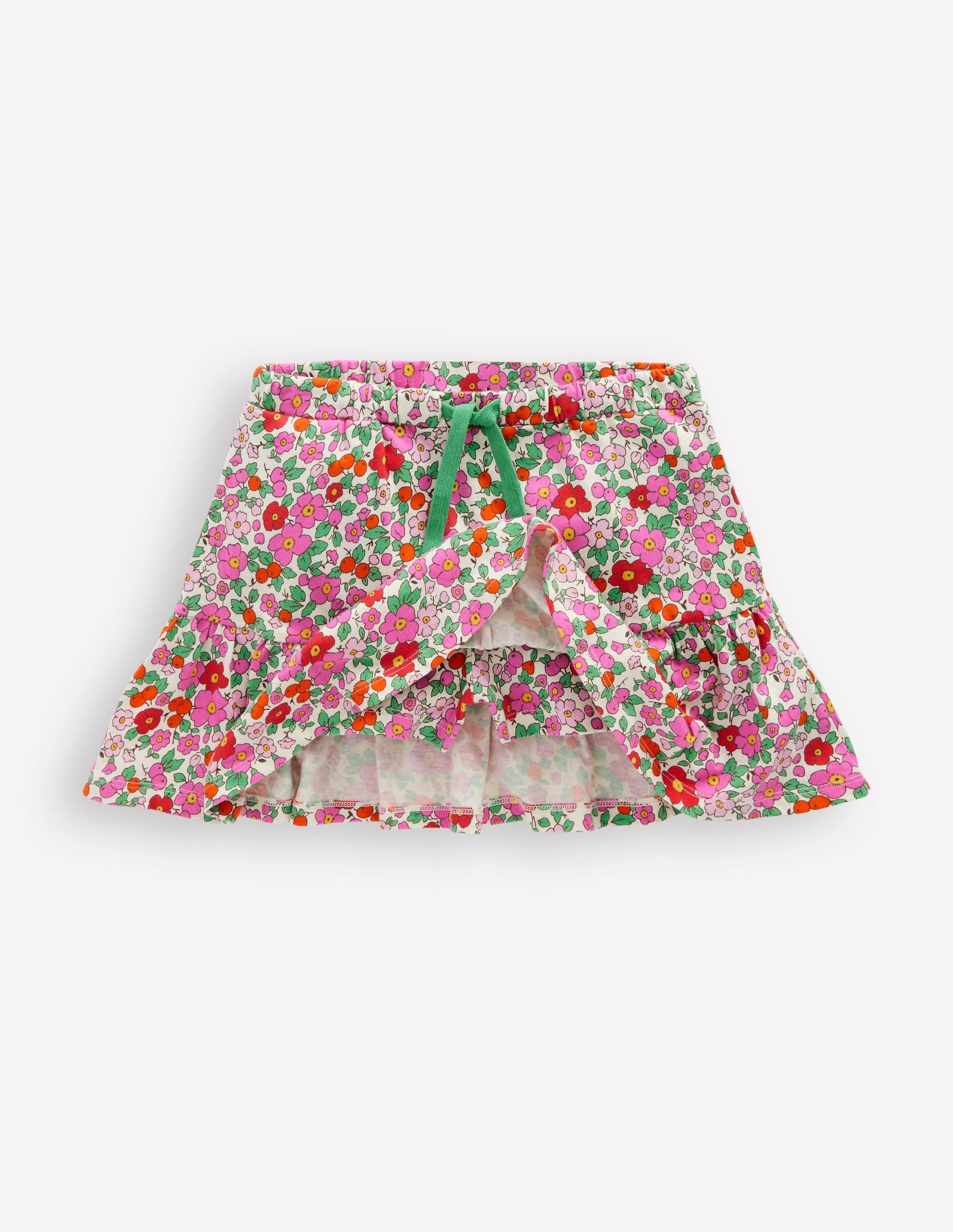 Tiered Jersey Skort-Pink Apple Blossom Floral-4