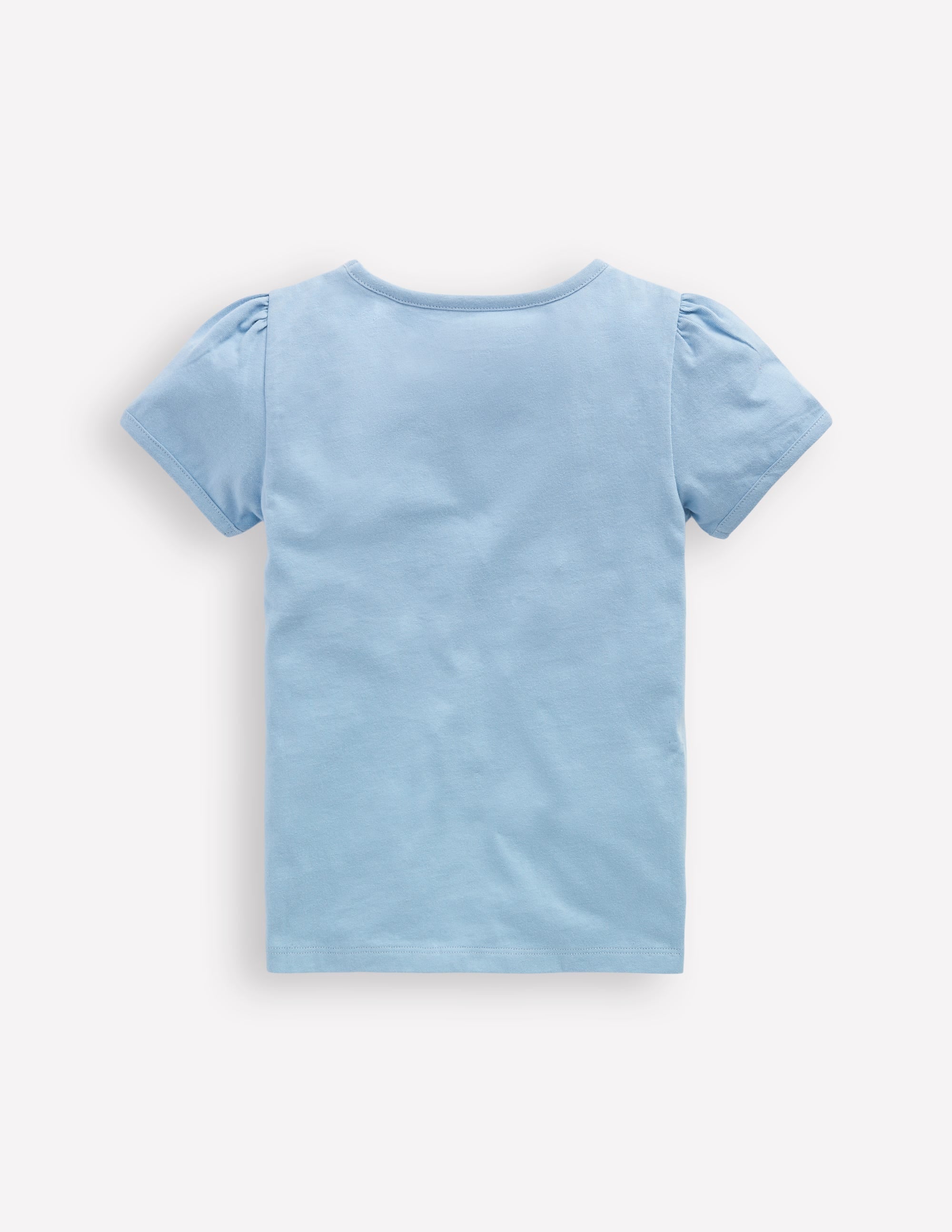 Puff Sleeve Appliqué T-shirt-Glacier Blue Unicorns - Image 2