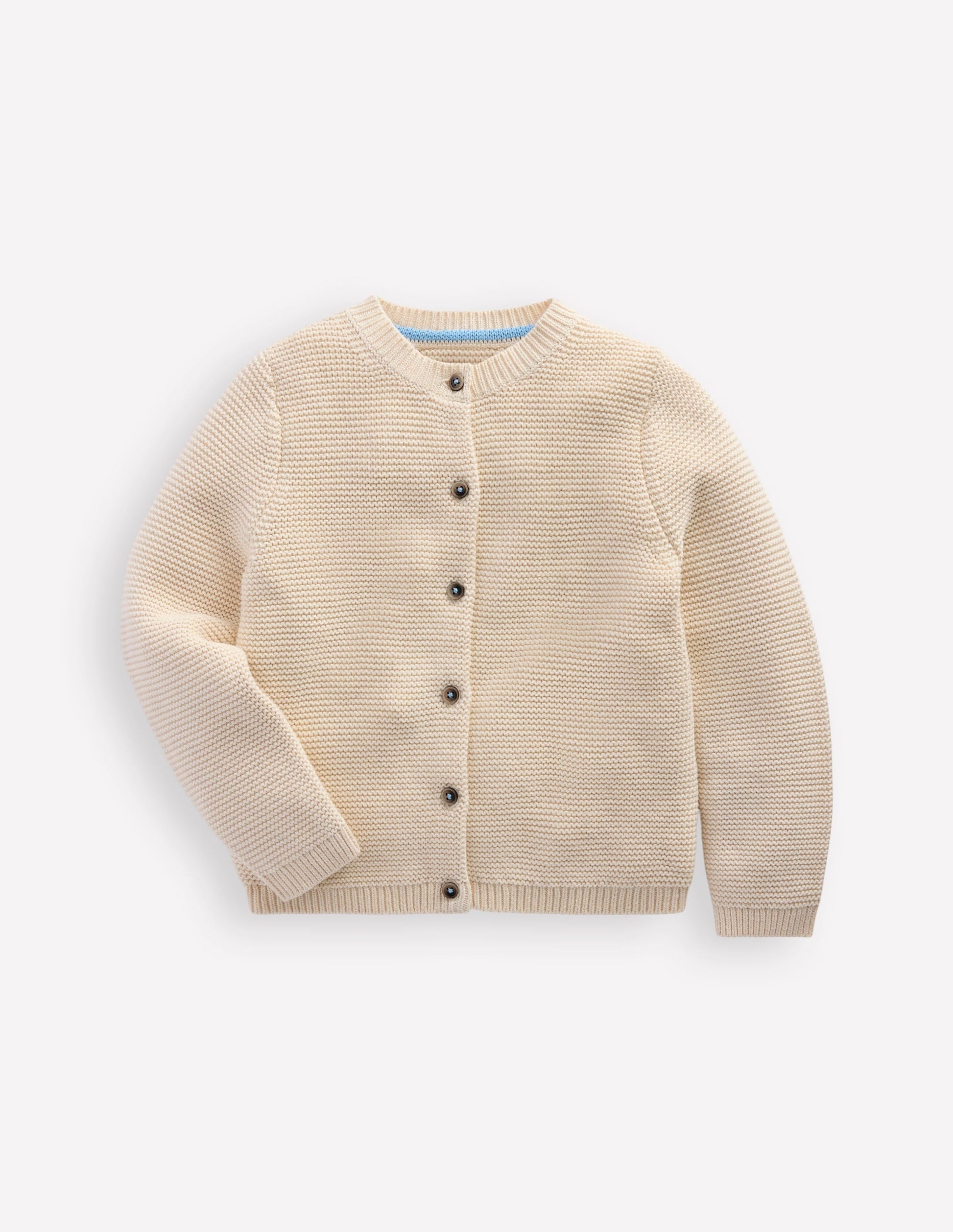 Essential Crew Neck Cardigan-Ecru-1