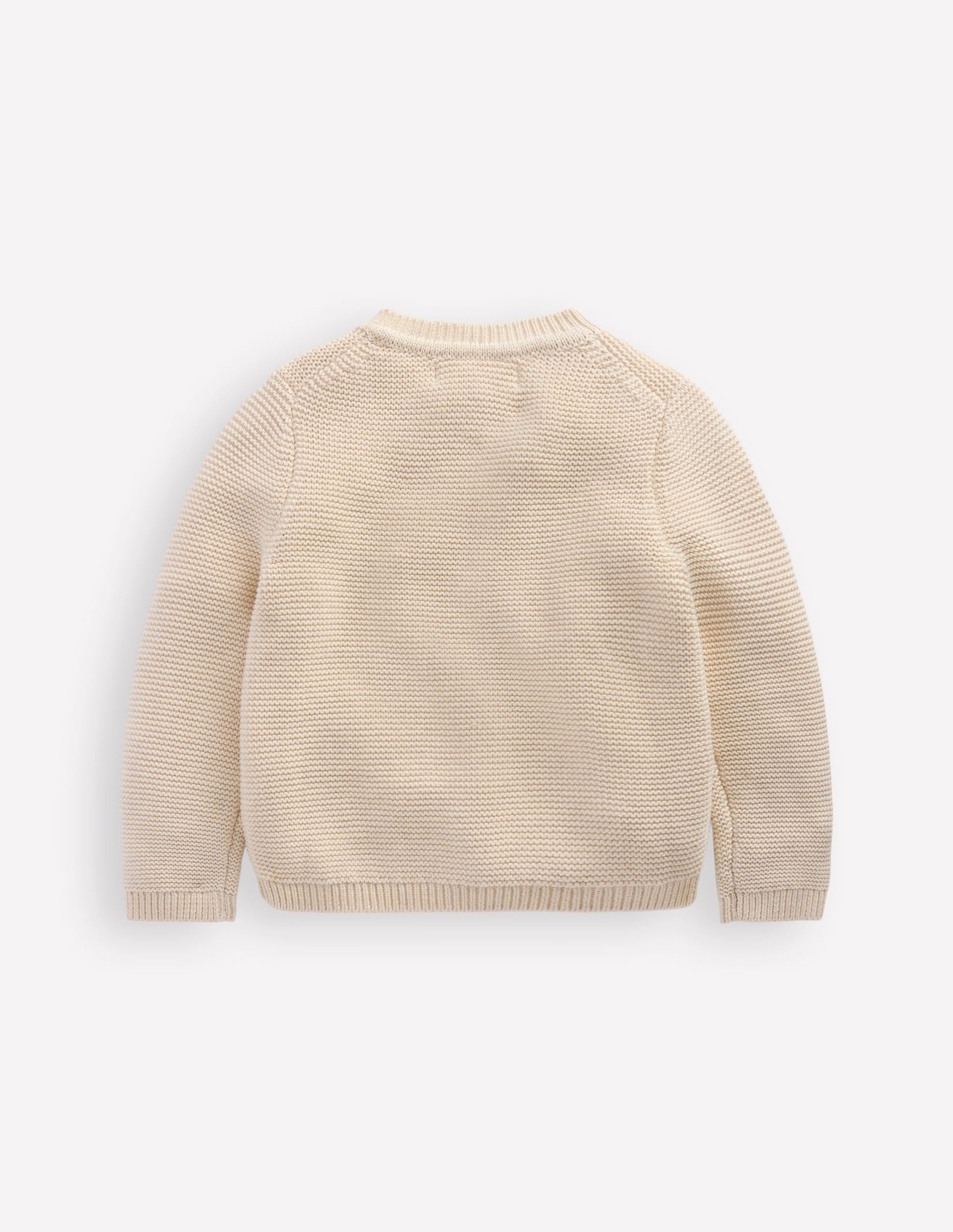 Essential Crew Neck Cardigan-Ecru-2