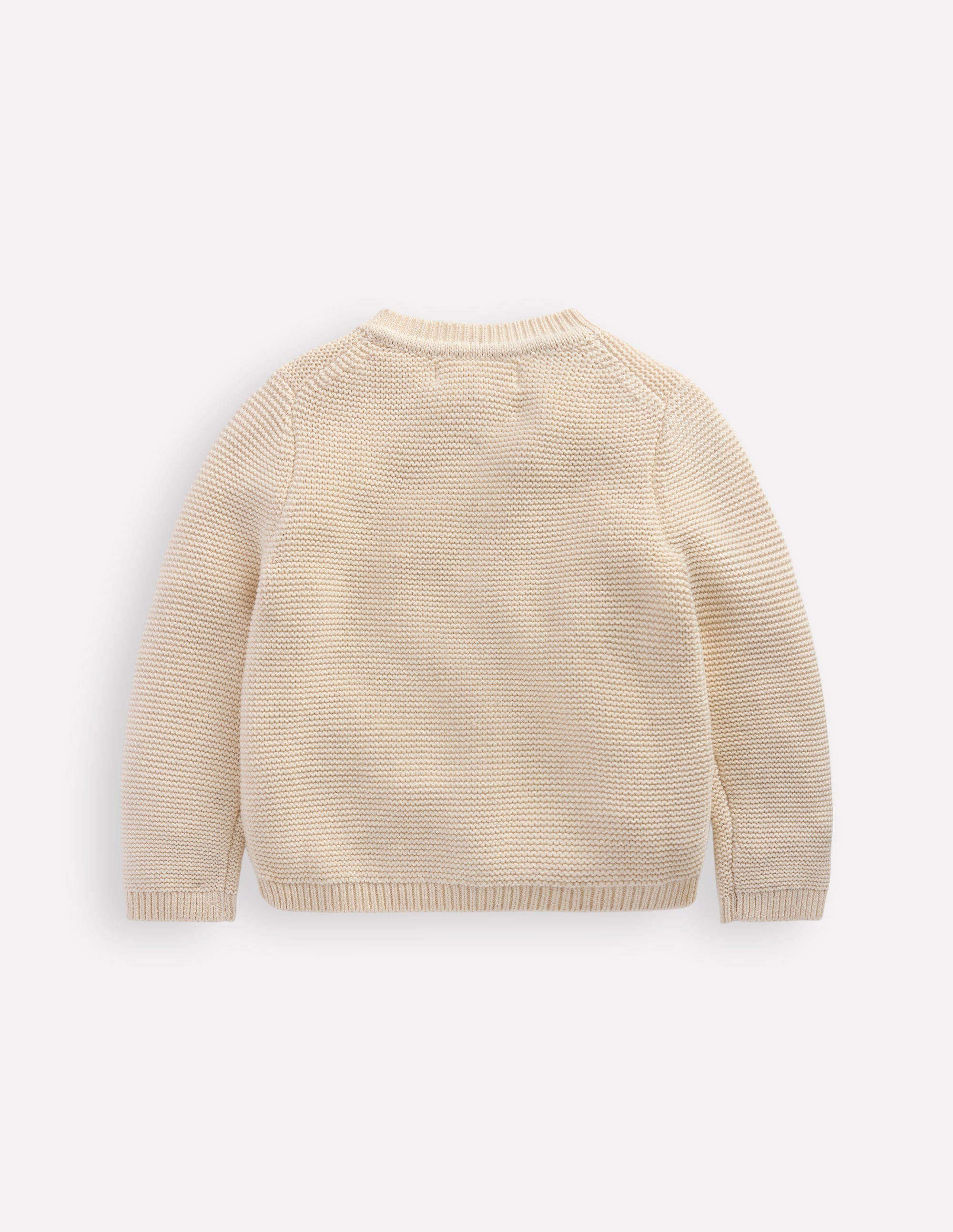 Essential Crew Neck Cardigan-Ecru - Image 2
