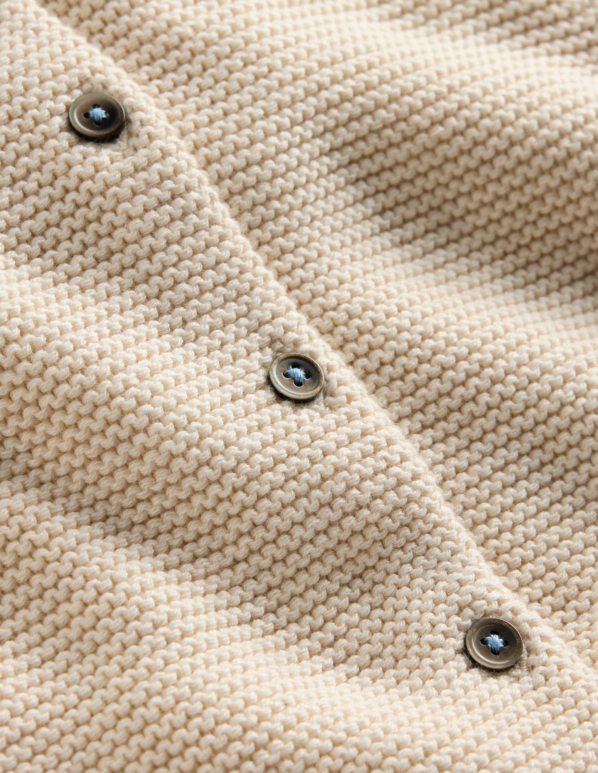 Essential Crew Neck Cardigan-Ecru-3