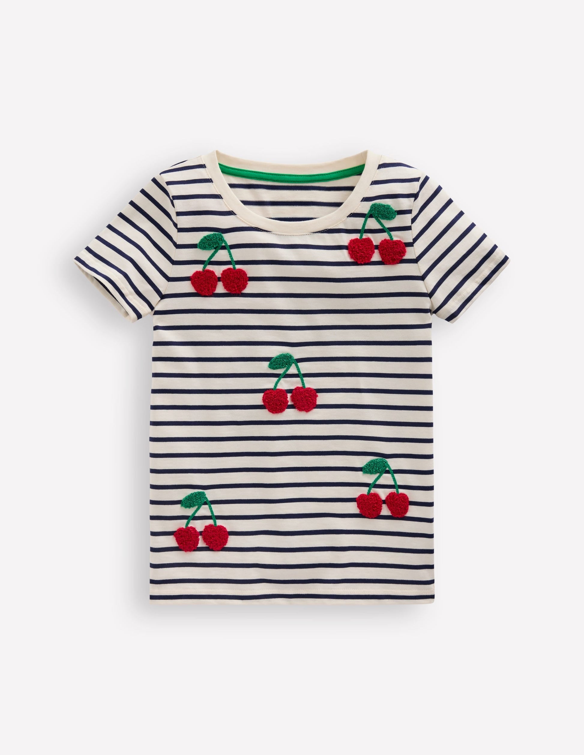 Bay Boucle T-Shirt-French Navy/ Ivory Cherries-1