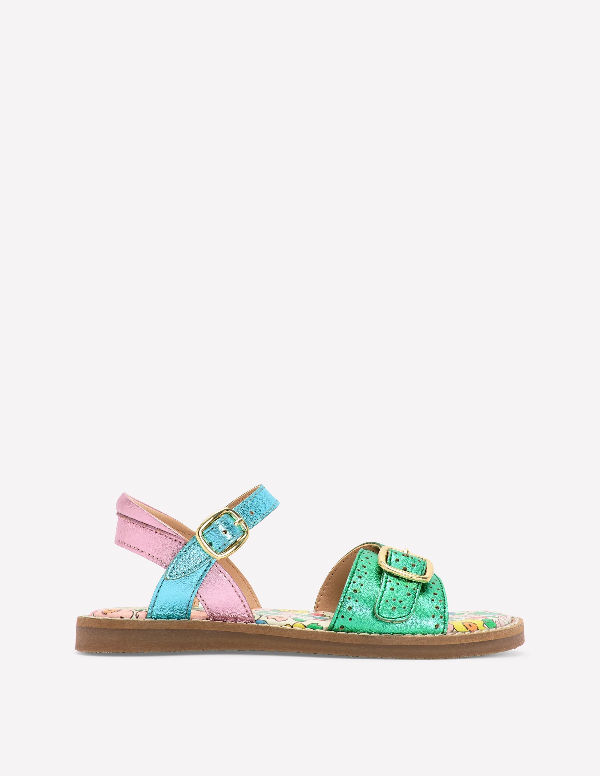 Leather Buckle Sandals-Multi - Image 1