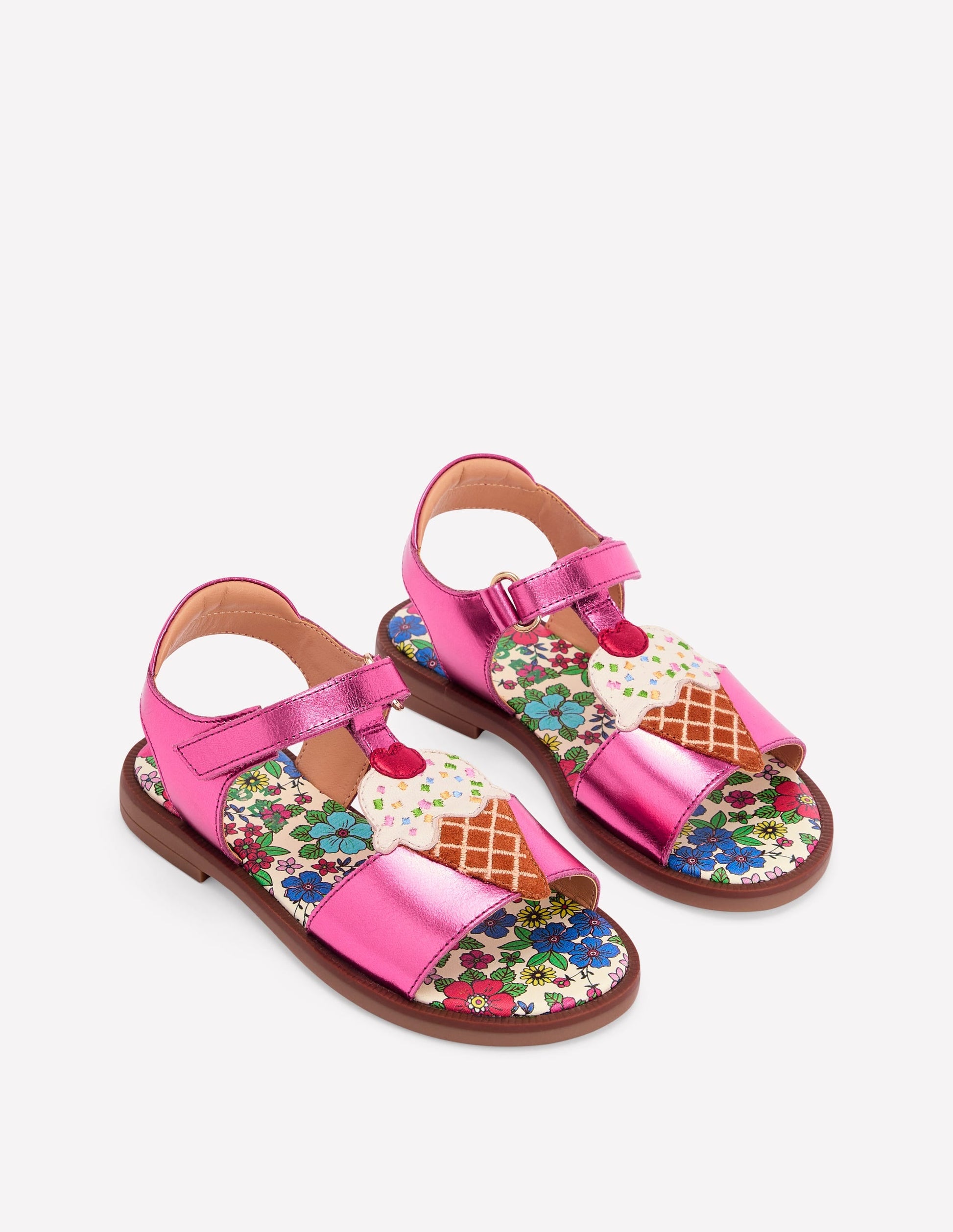 Fun Leather Sandals-Ice Cream-1