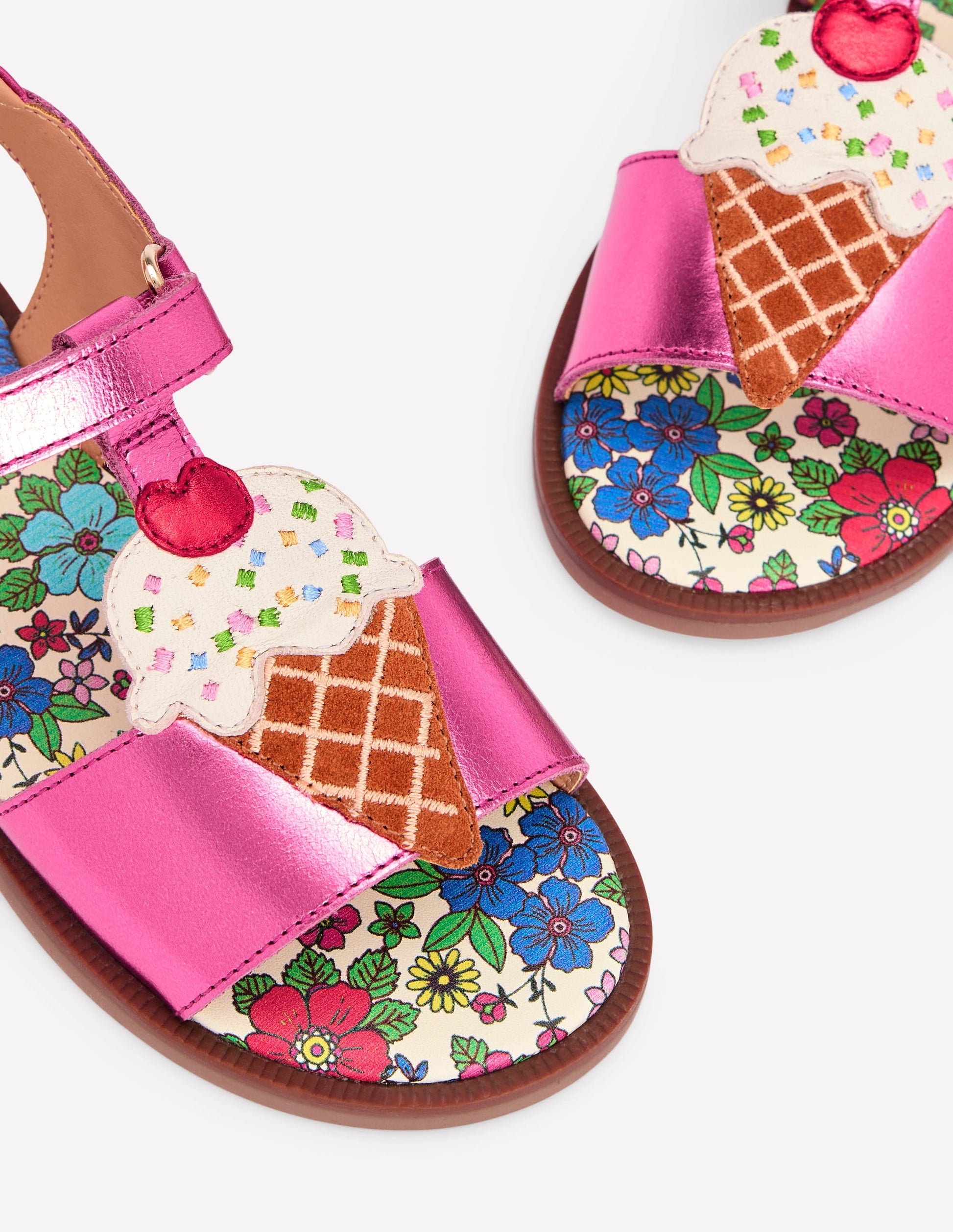 Fun Leather Sandals-Ice Cream-3
