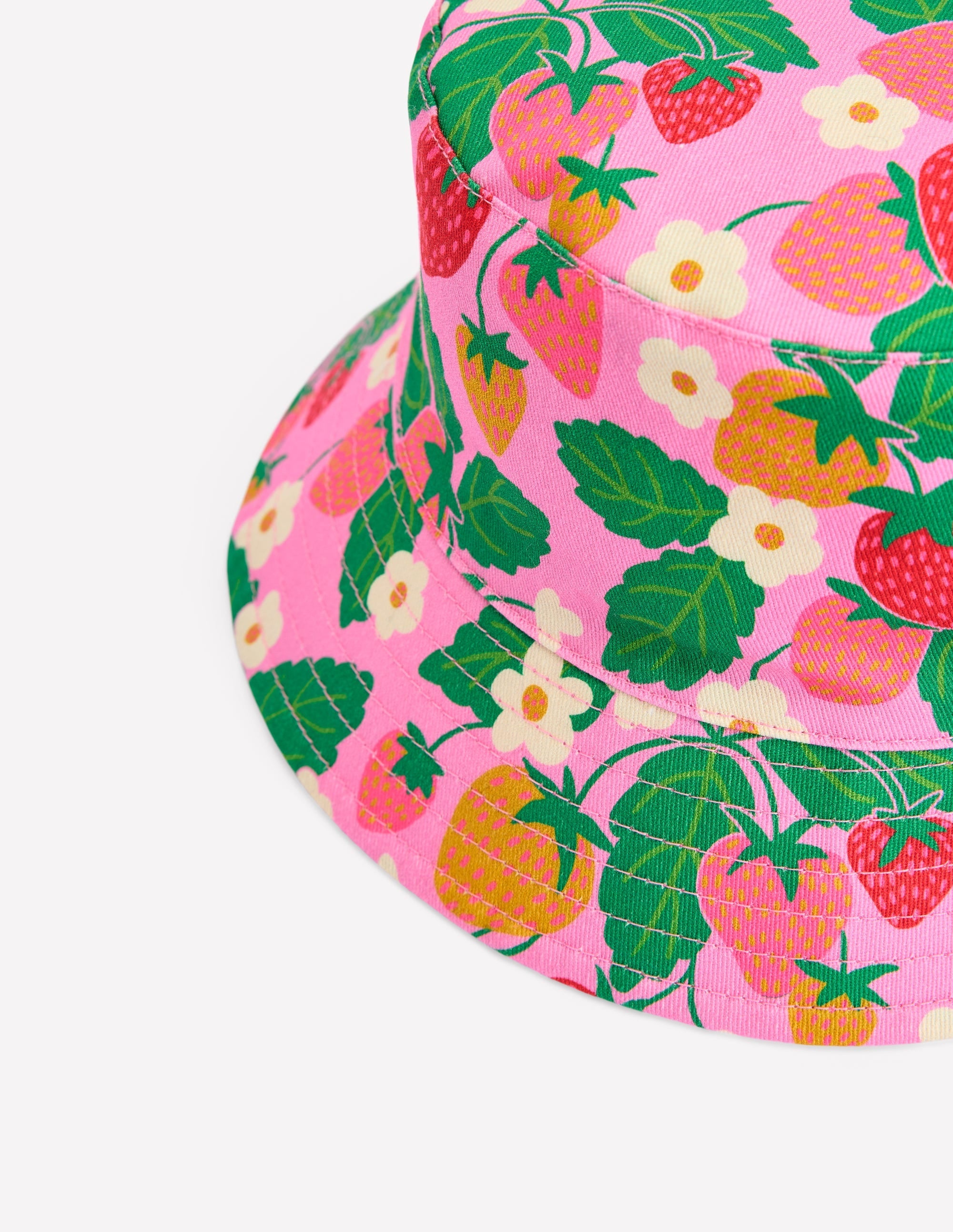 Bucket Hat-Pink Strawberry Gingham - Image 3