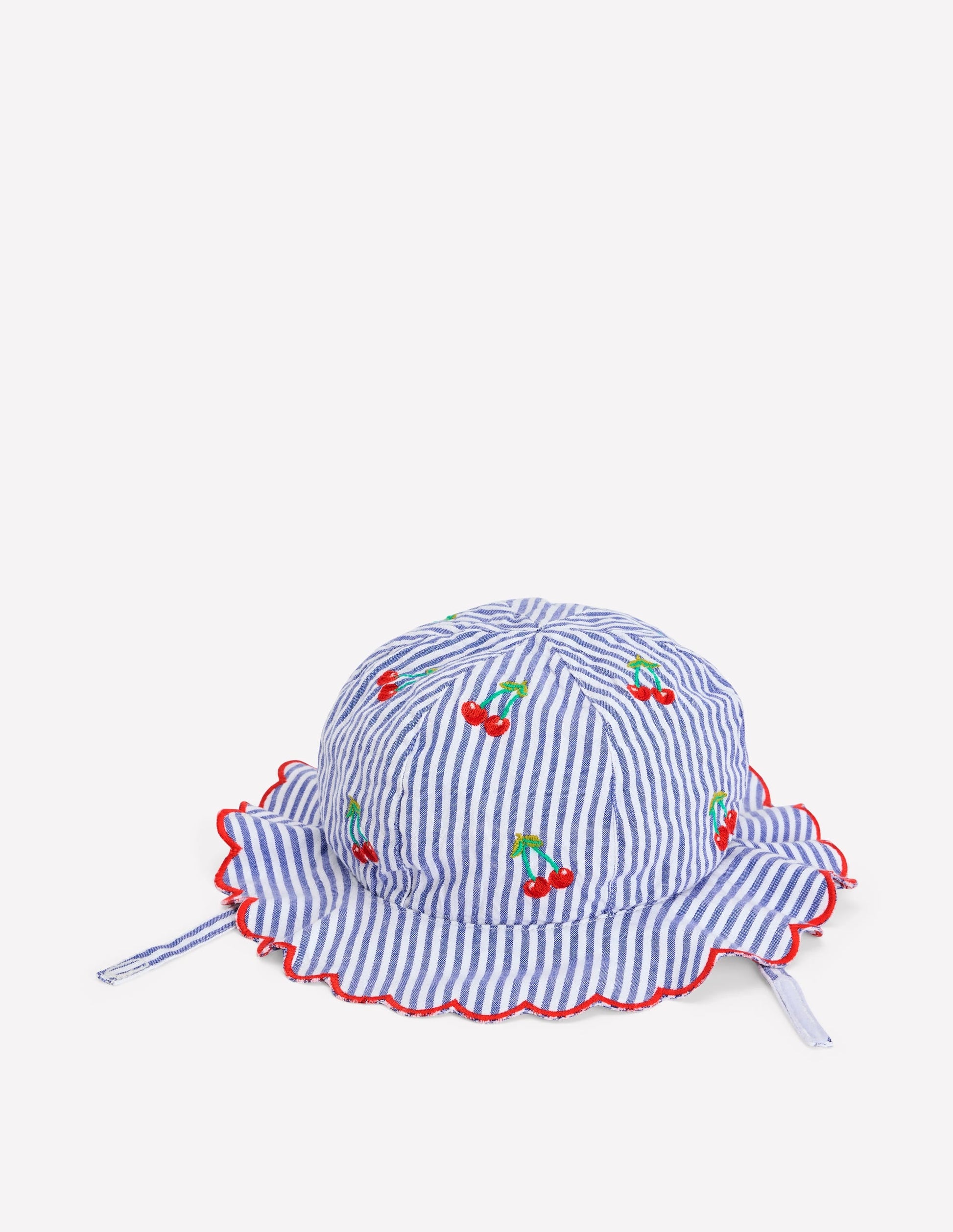 Baby Sun Hat-Blue Ticking Cherries-1