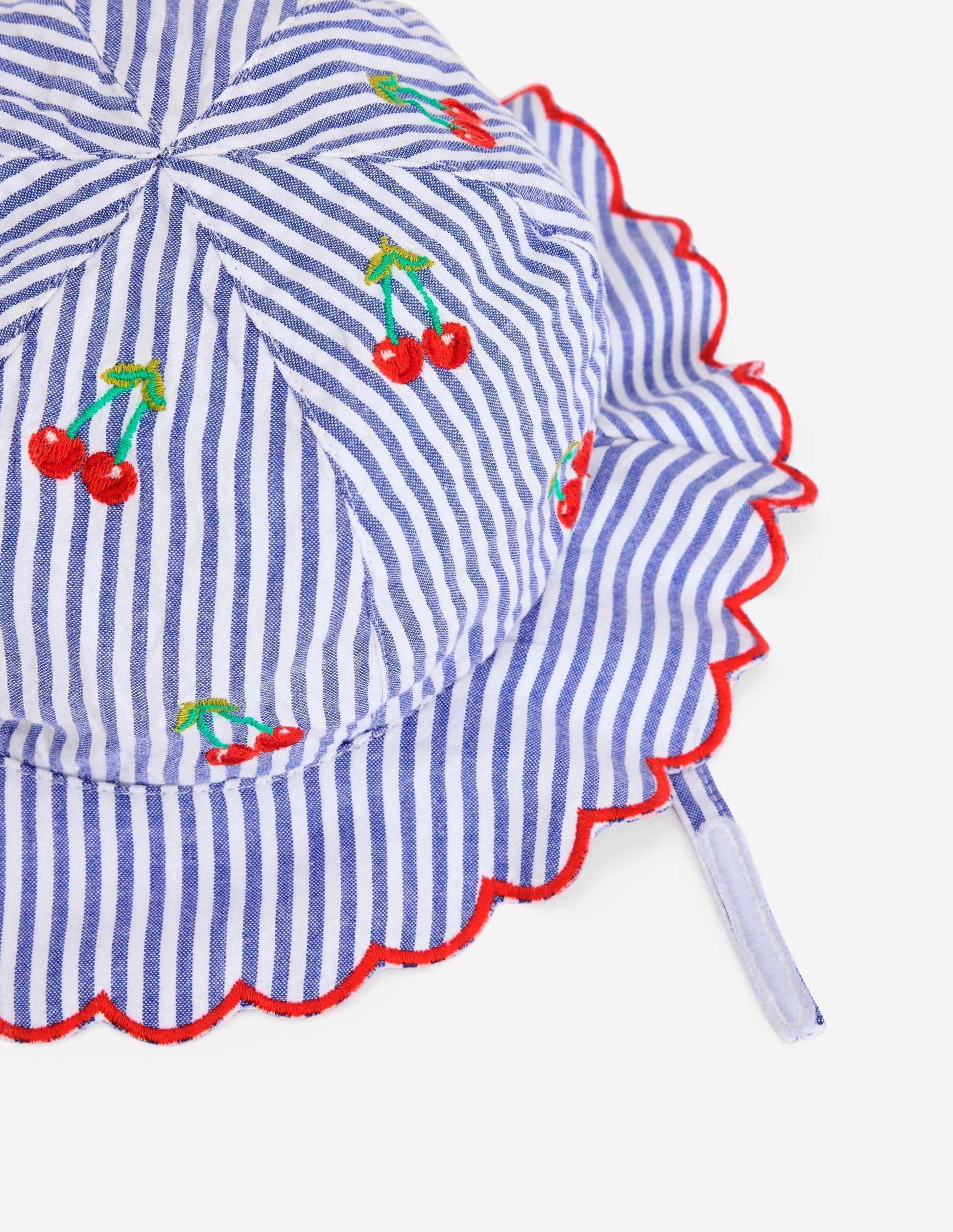 Baby Sun Hat-Blue Ticking Cherries-2