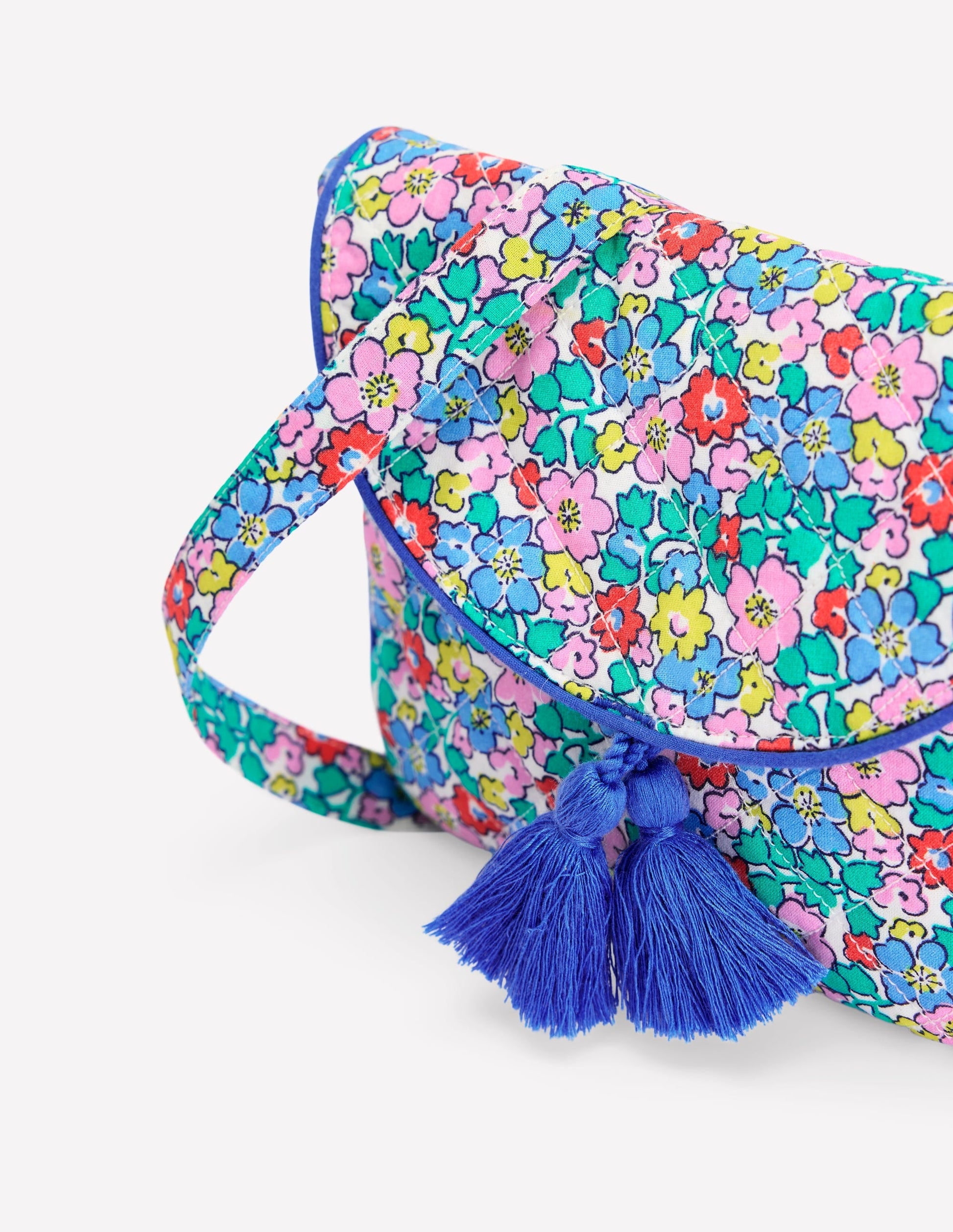 Quilted Cross-body Bag-Multi Flowerbed-2