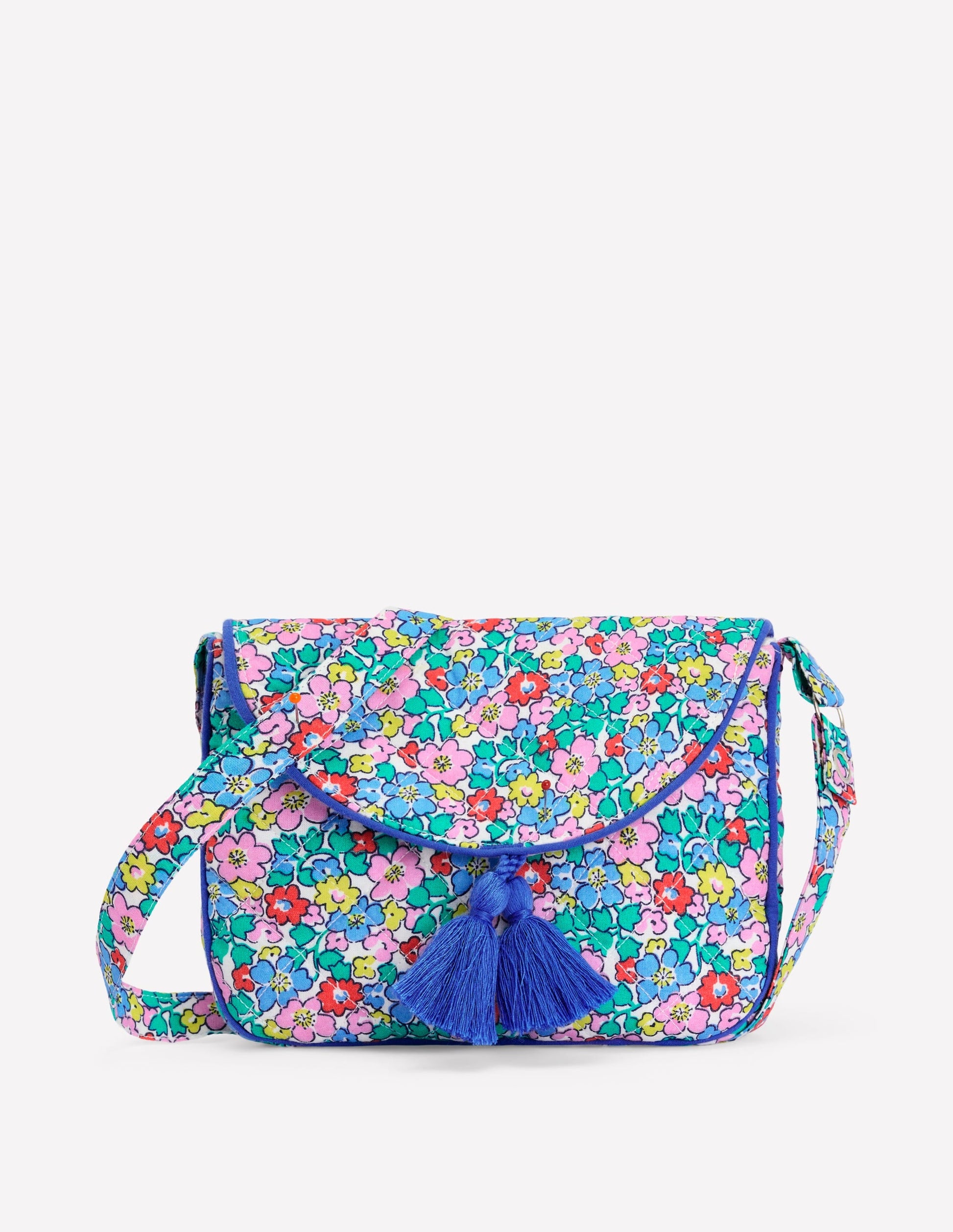 Quilted Cross-body Bag-Multi Flowerbed-1