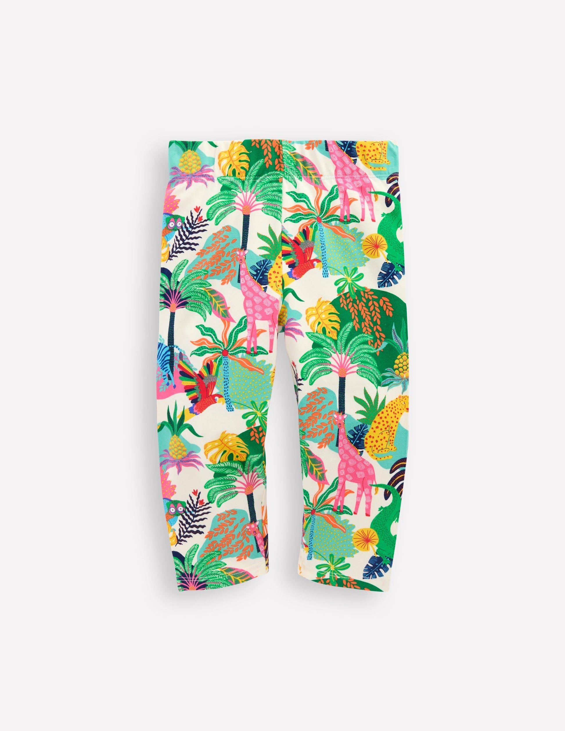 Fun Cropped Leggings-Soft Ivory Multi Jungle-1