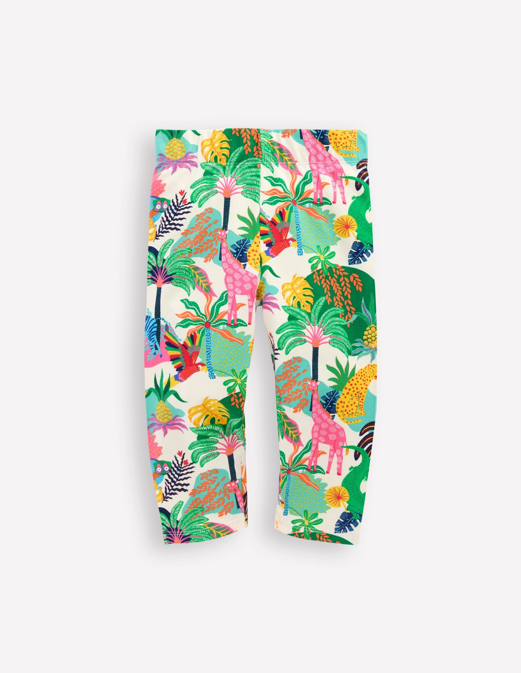 Fun Cropped Leggings-Soft Ivory Multi Jungle - Image 1