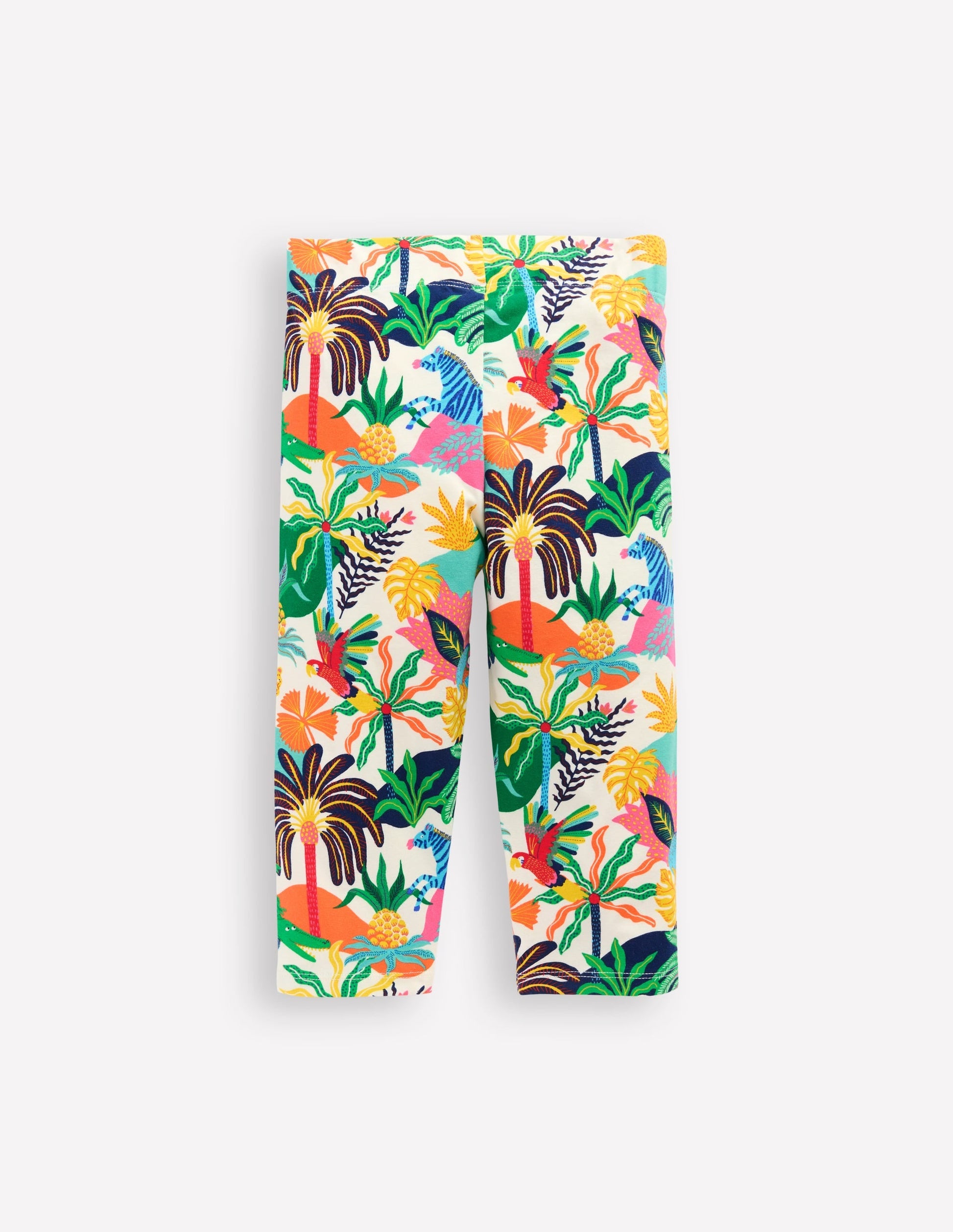 Fun Cropped Leggings-Soft Ivory Multi Jungle-2