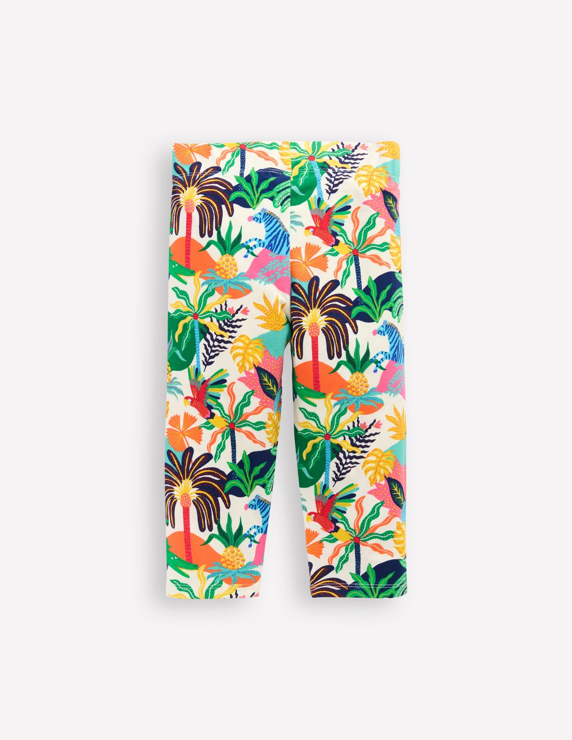 Fun Cropped Leggings-Soft Ivory Multi Jungle - Image 2