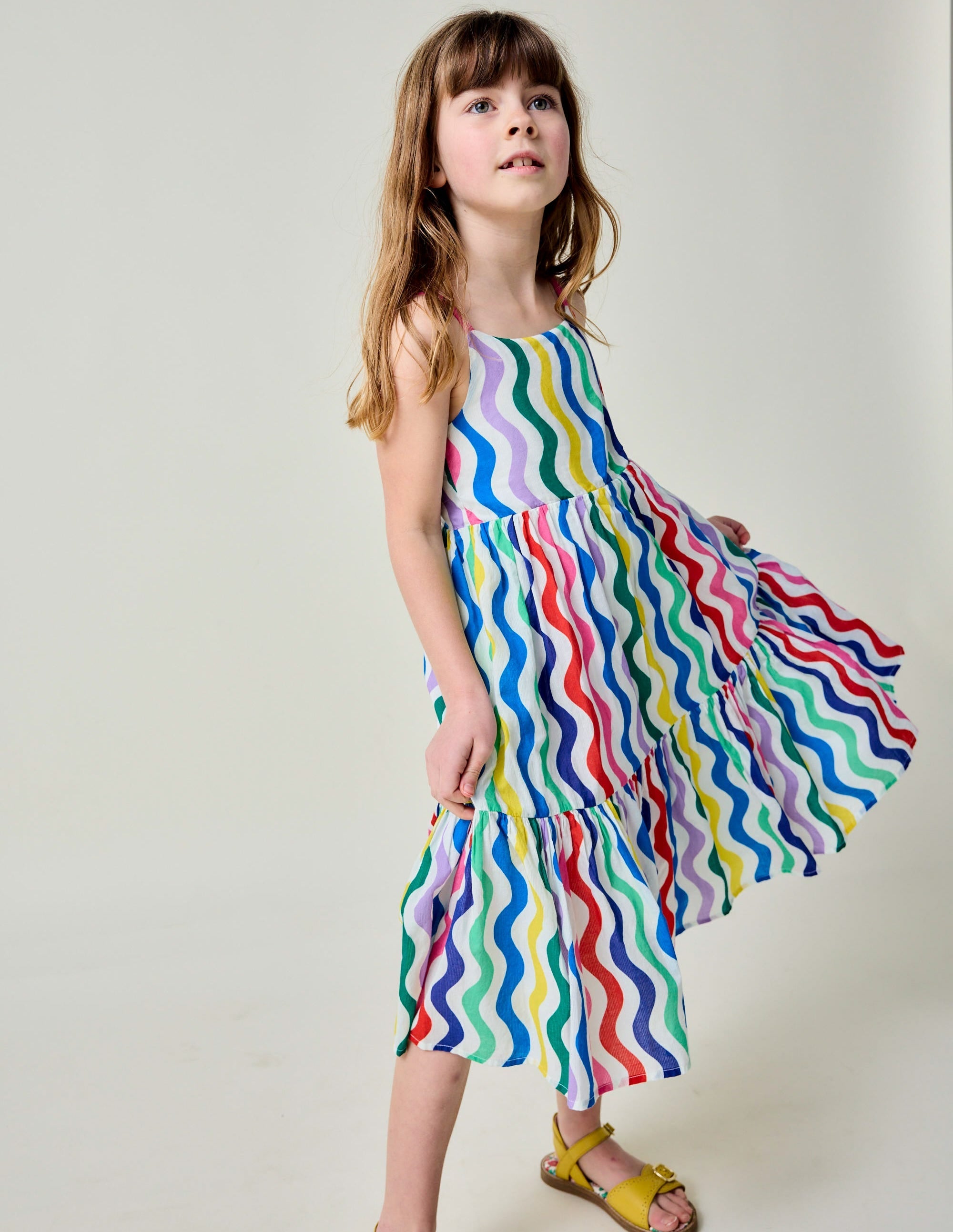 Aurelia Tiered Twirly Dress-Multi Wave - Image 1