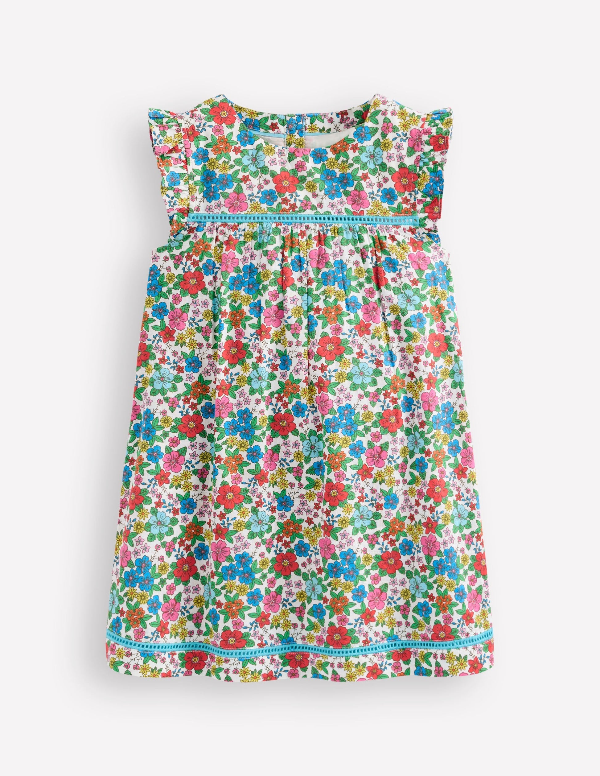 Woven Holiday Dress-Multi Holiday Flowerbed-1
