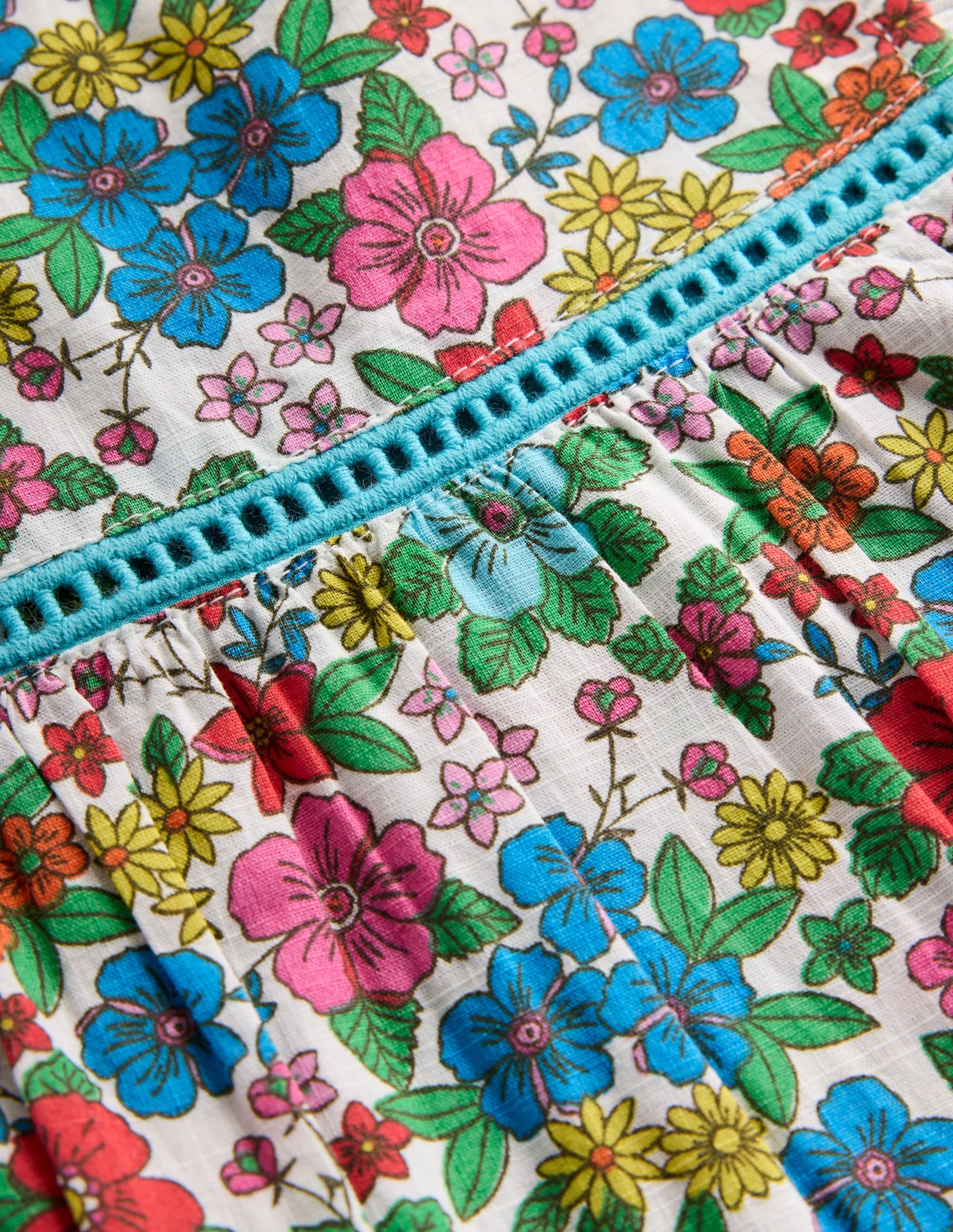 Woven Holiday Dress-Multi Holiday Flowerbed - Image 3