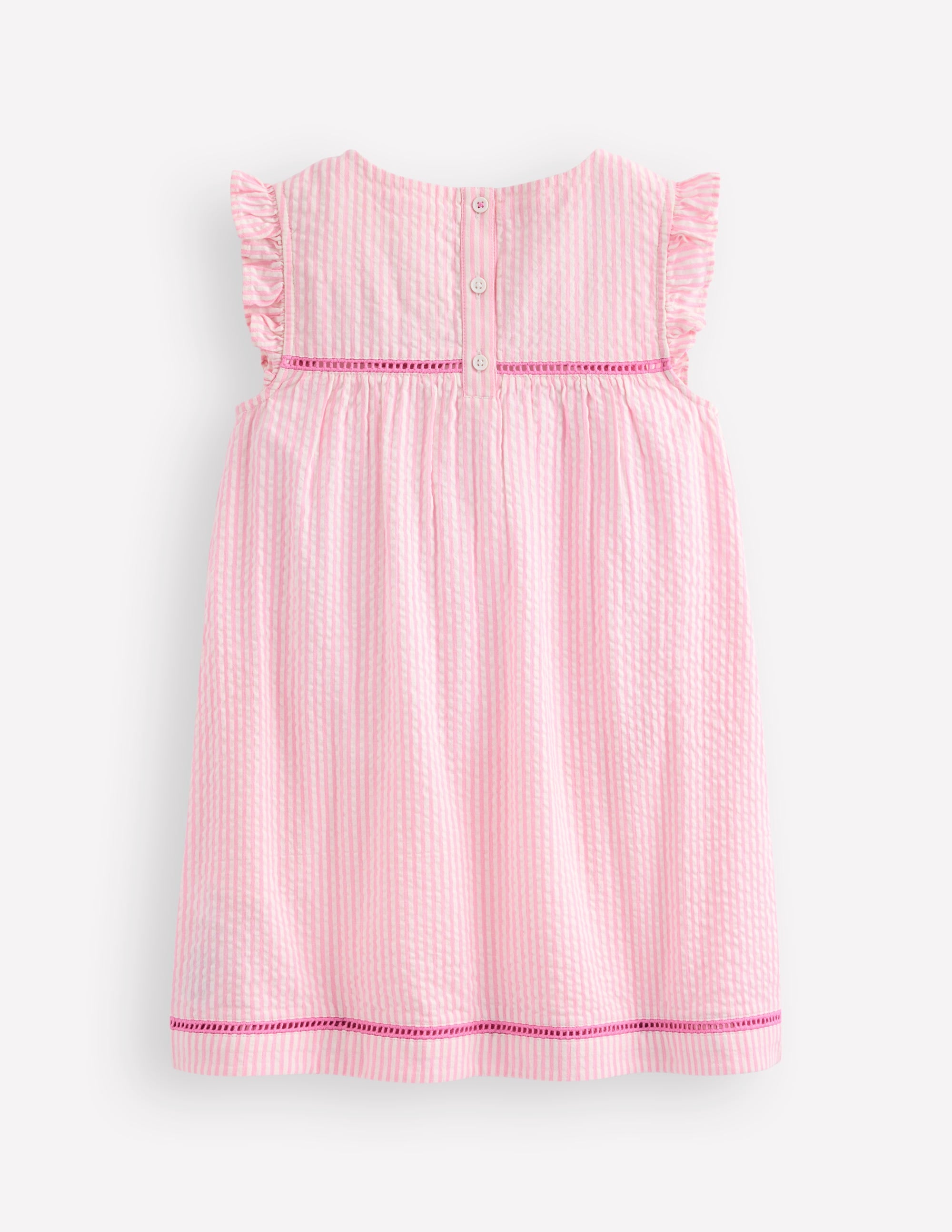 Woven Holiday Dress-Pink Stripe Fruit - Image 3